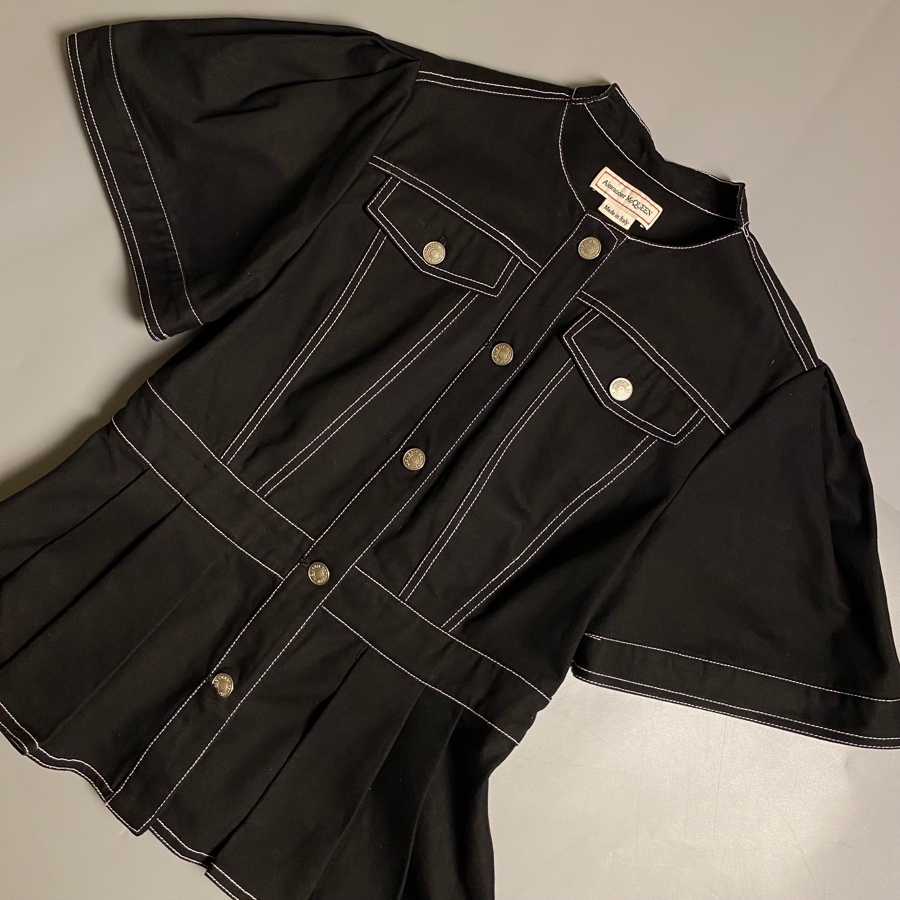 Alexander McQueen Peplum Denim Jacket and Denim Skirt (Runway)