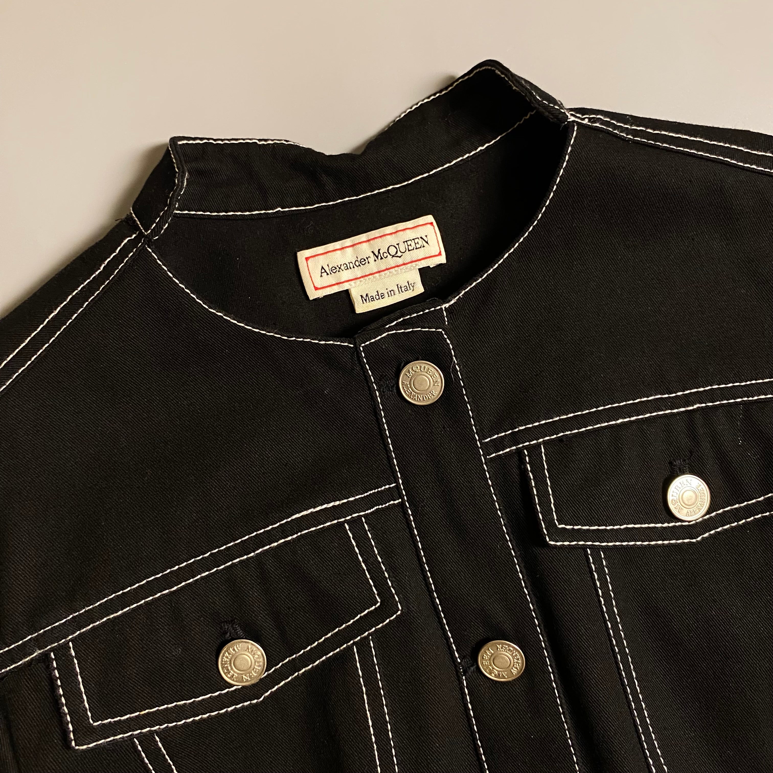 Alexander McQueen Peplum Denim Jacket and Denim Skirt (Runway)