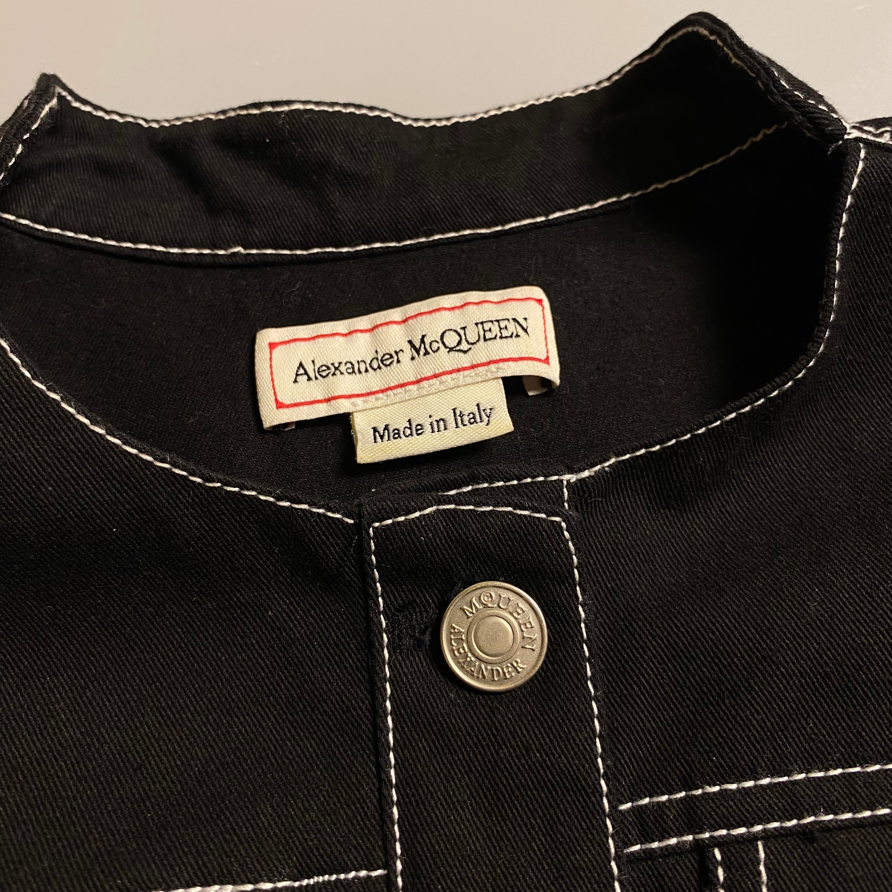 Alexander McQueen Peplum Denim Jacket and Denim Skirt (Runway)
