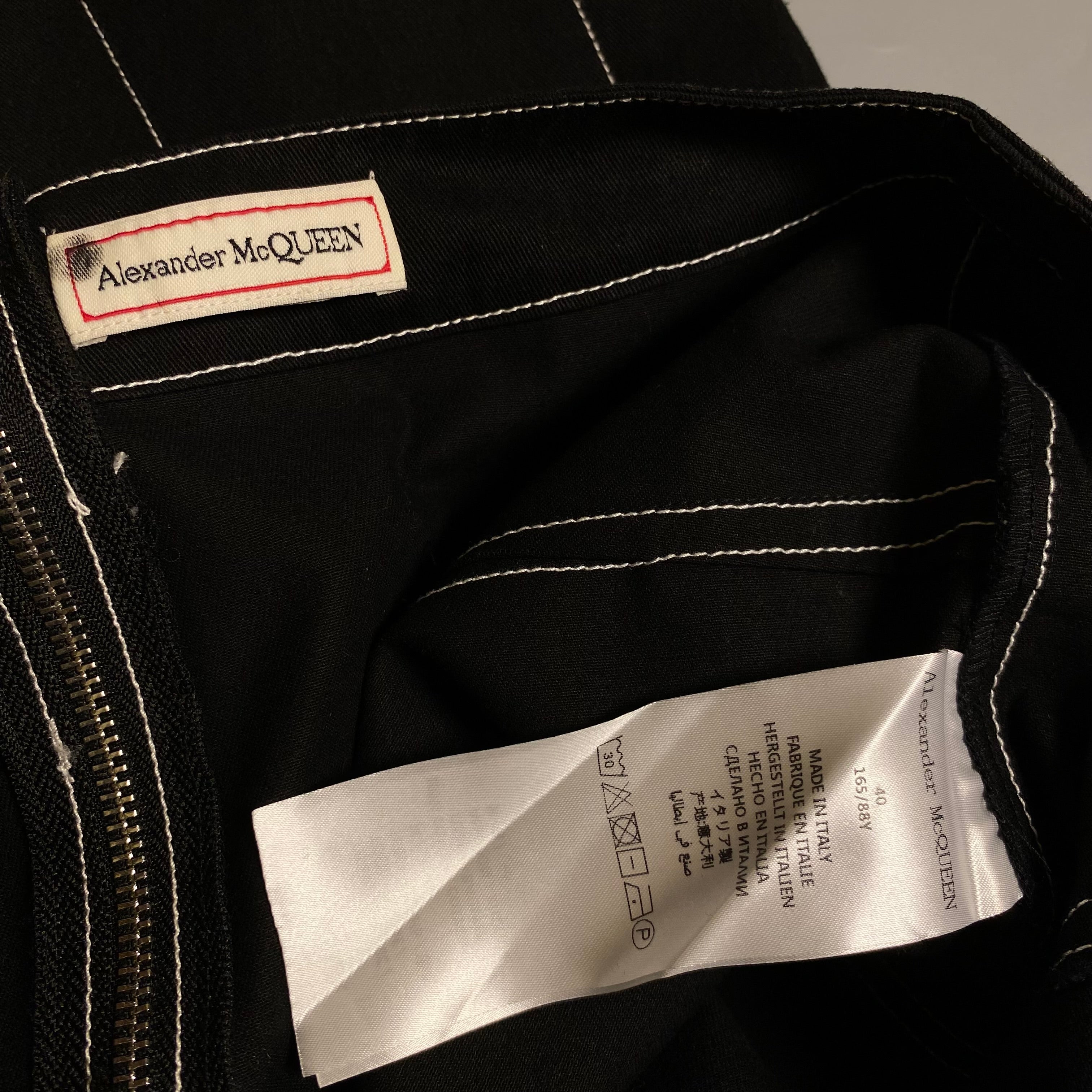 Alexander McQueen Peplum Denim Jacket and Denim Skirt (Runway)
