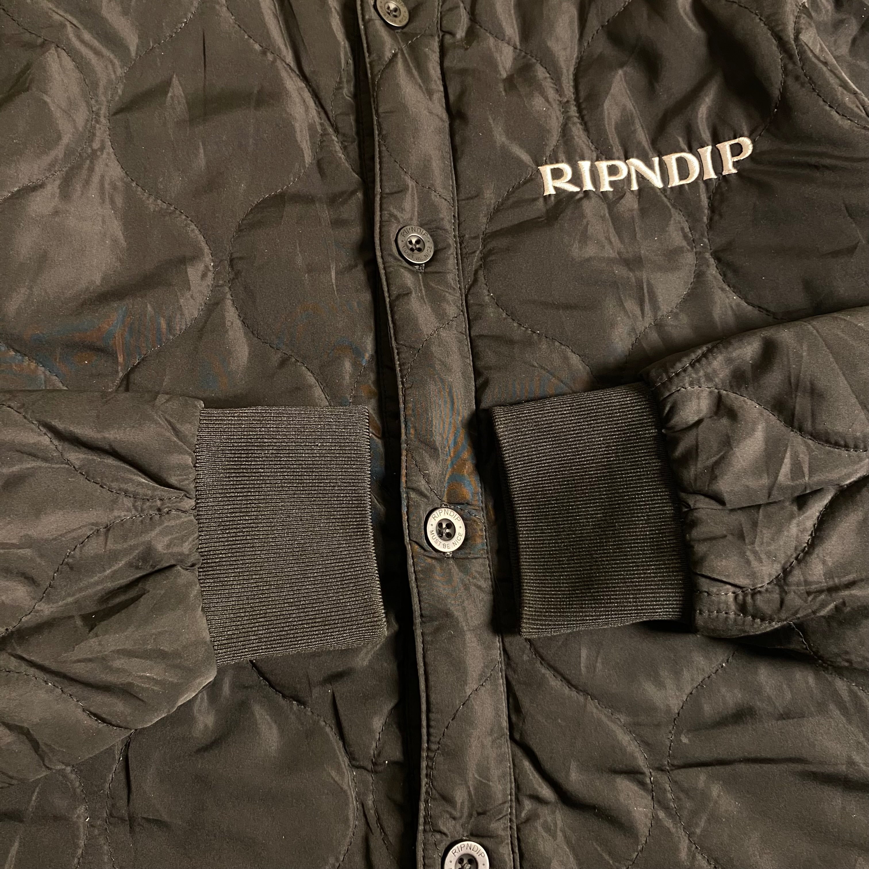 リップンディップ　RIPNDIP NERMBOUTINS QUILTED BOM Ripndip Nermboutins Quilted Bomber Jacket – Streetguru.thrift