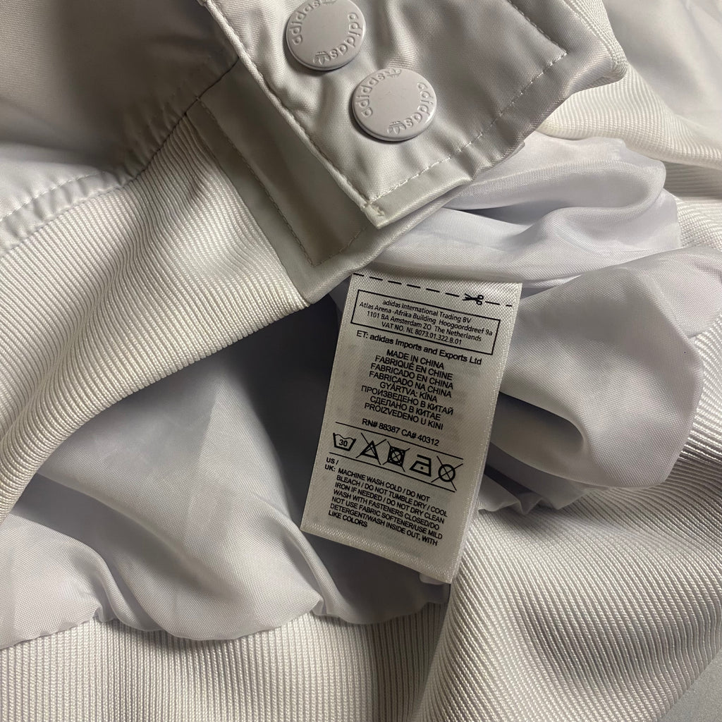 Adidas x Pharrell Williams White Satin bomber track jacket