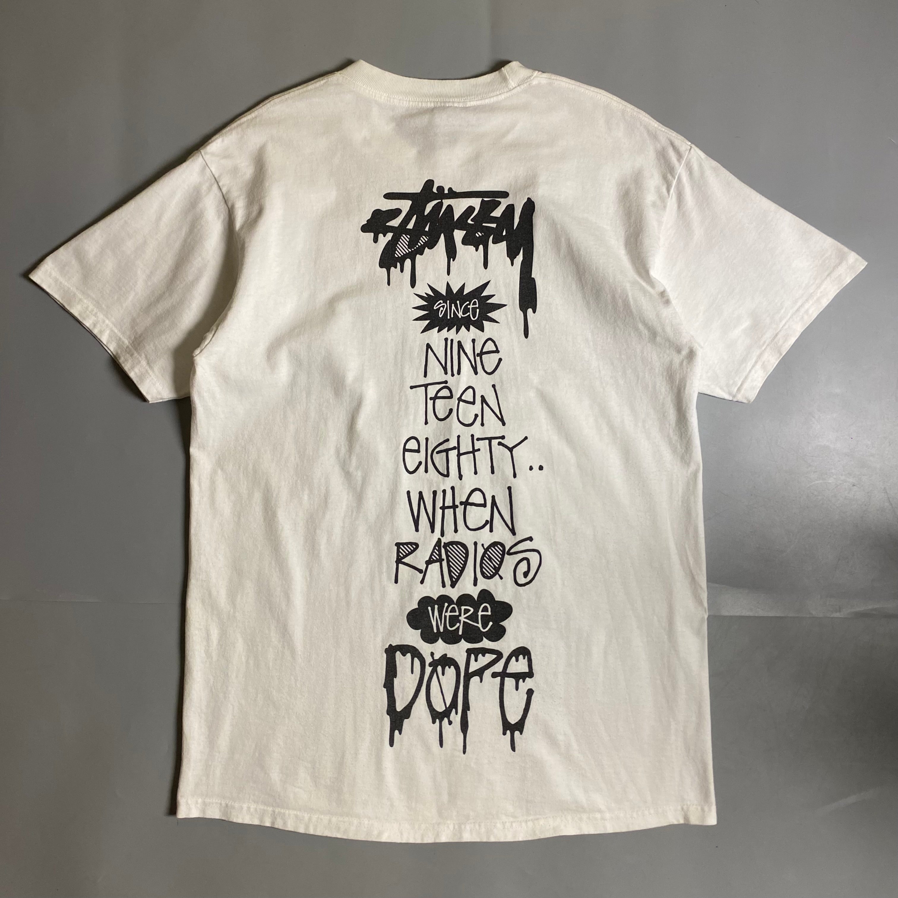 Vintage white Stussy "Radio Were Dope" T-shirt