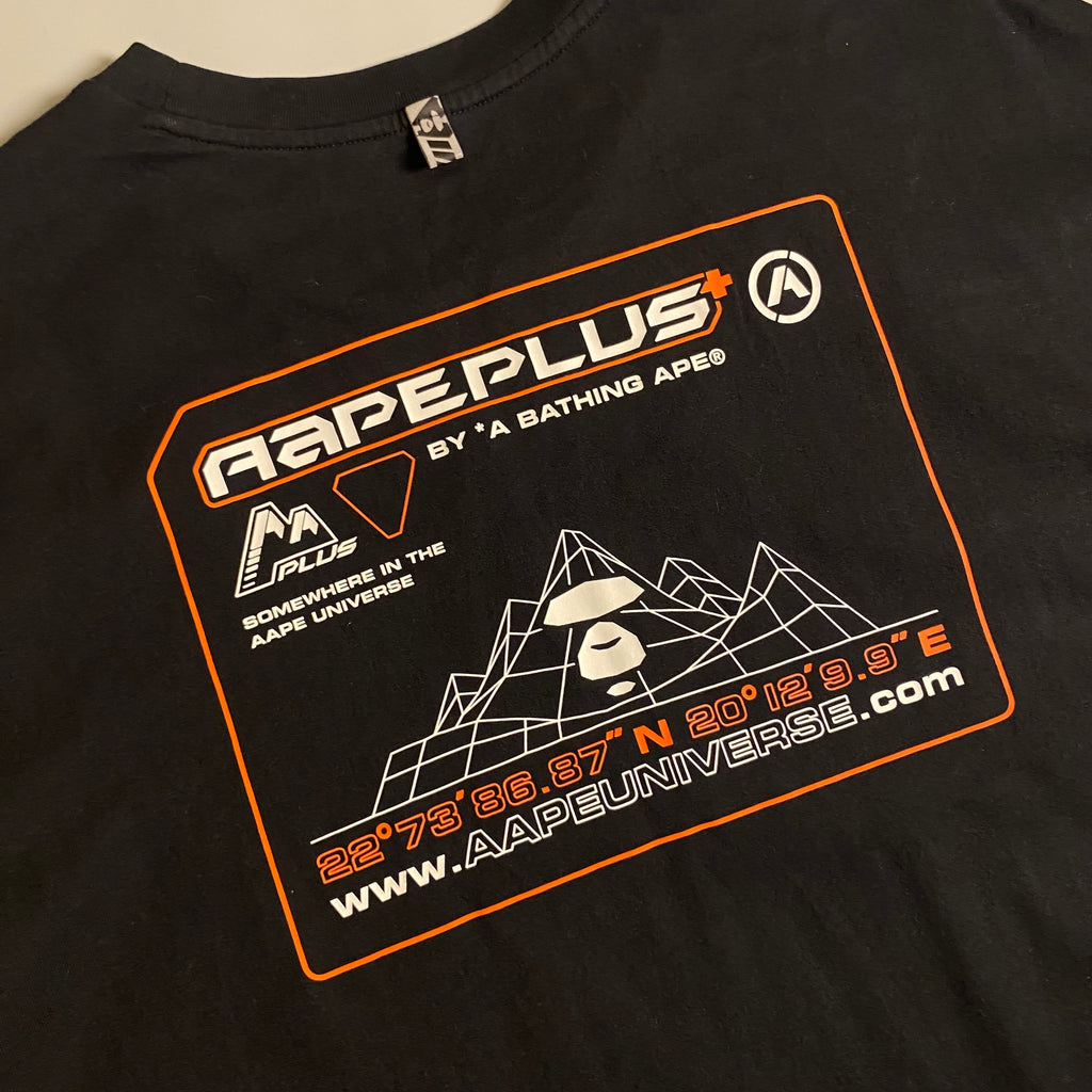 AAPE PLUS line by A Bathing Ape (AAPE) black graphic T-shirt