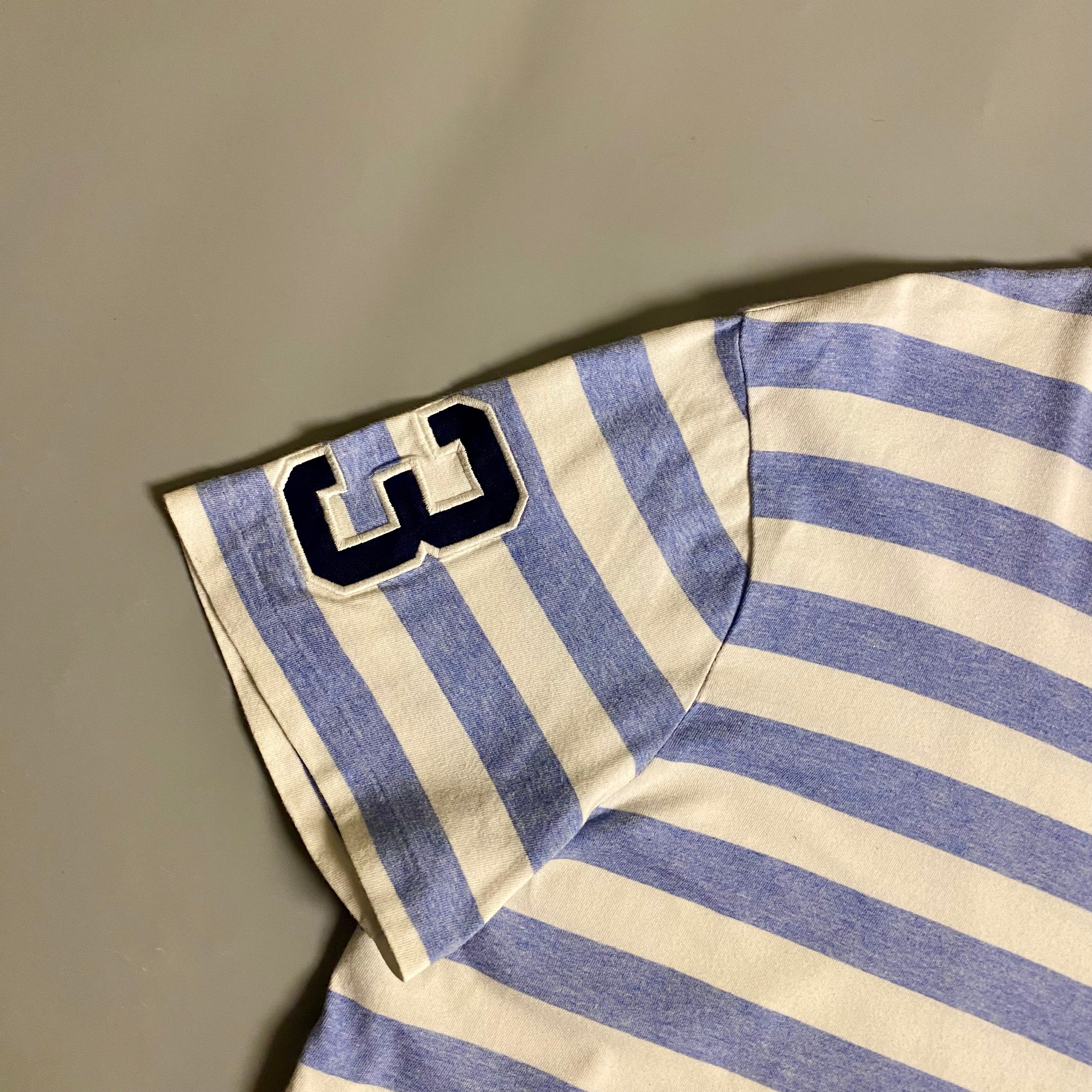 Polo Ralph Lauren Striped Jersey T-Shirt in a light blue and white horizontal stripe