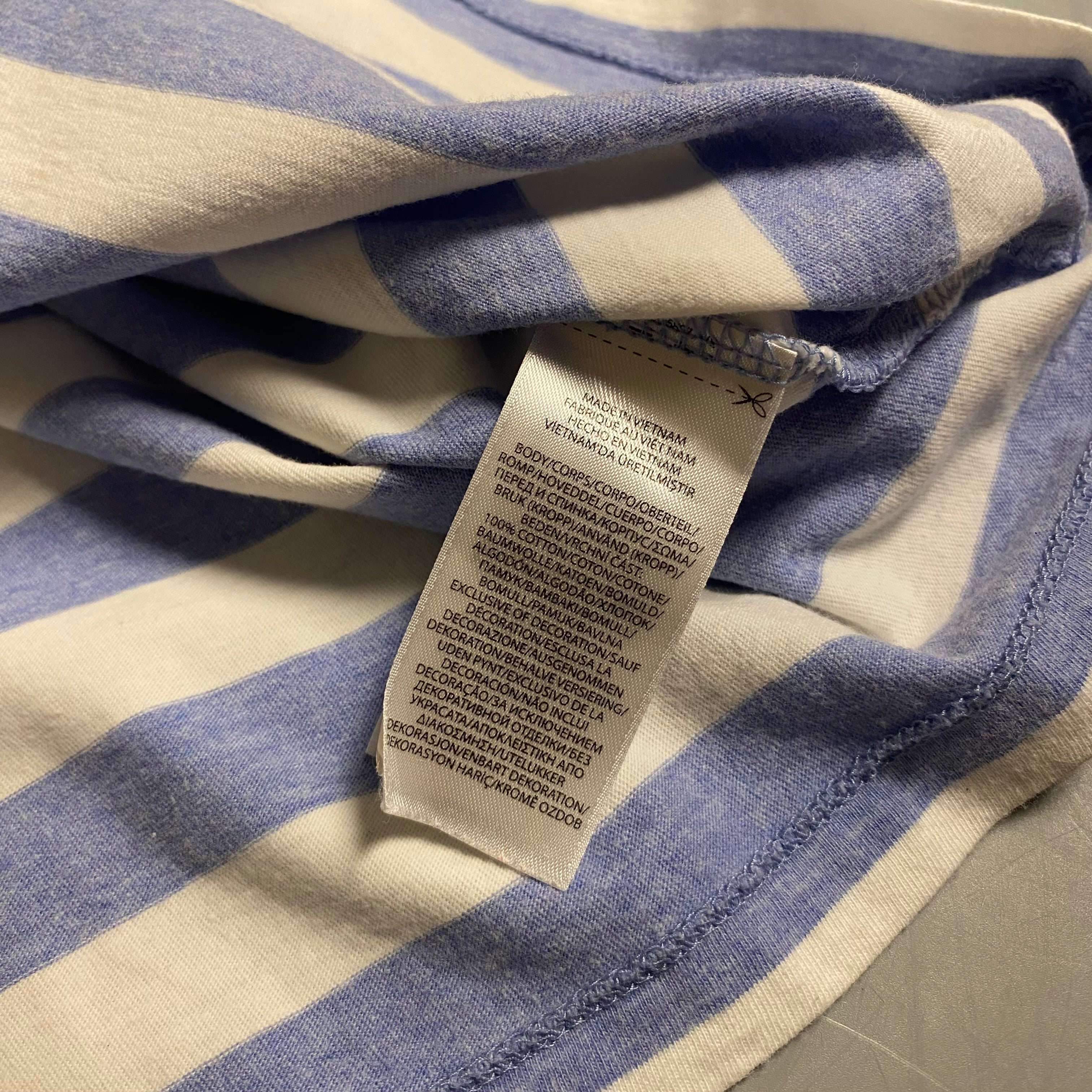 Polo Ralph Lauren Striped Jersey T-Shirt in a light blue and white horizontal stripe