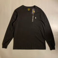 Polo Ralph Lauren black long-sleeve cotton crewneck t-shirt with a white embroidered pony logo on the chest