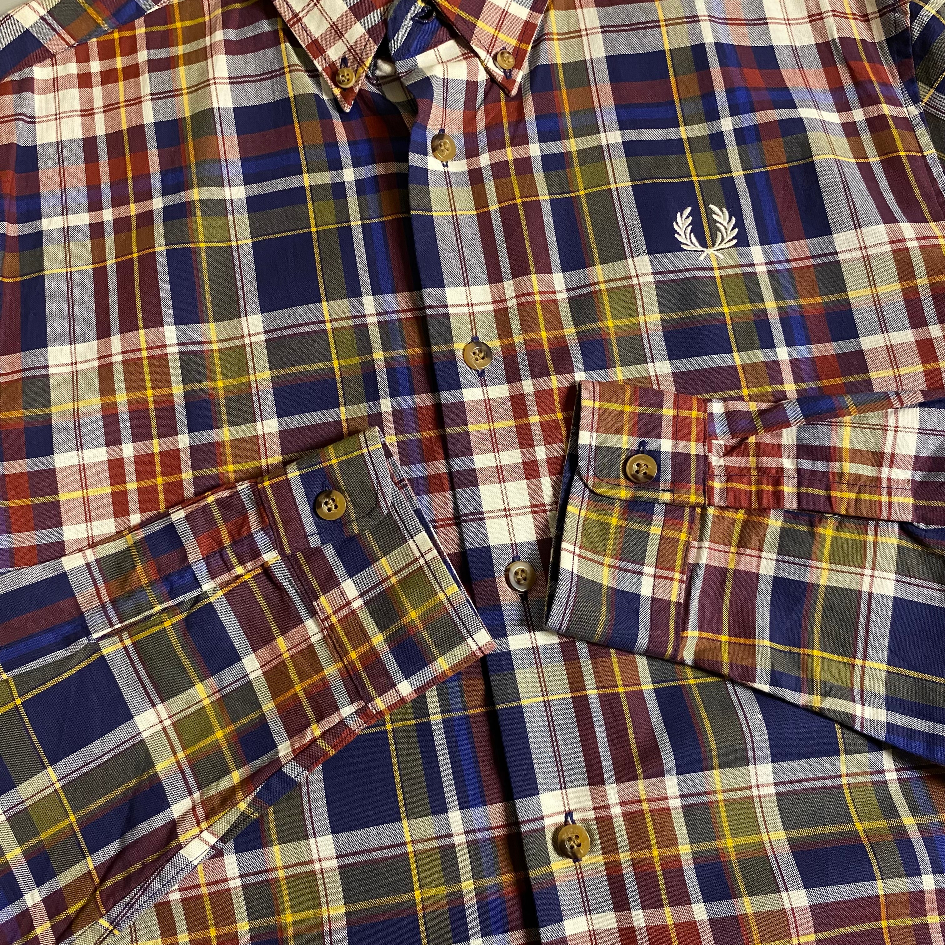 Fred Perry Tartan Check Button Down Long Sleeve