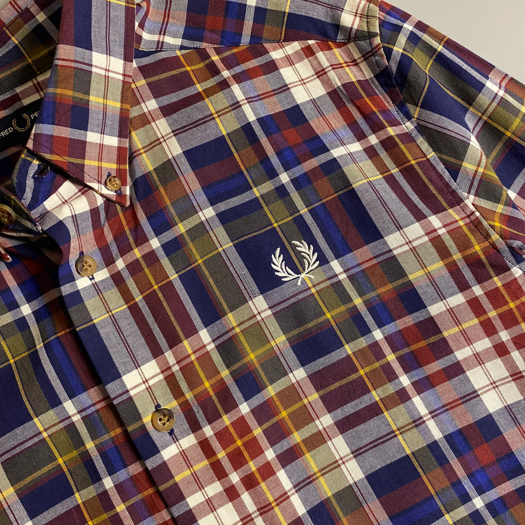 Fred Perry Tartan Check Button Down Long Sleeve