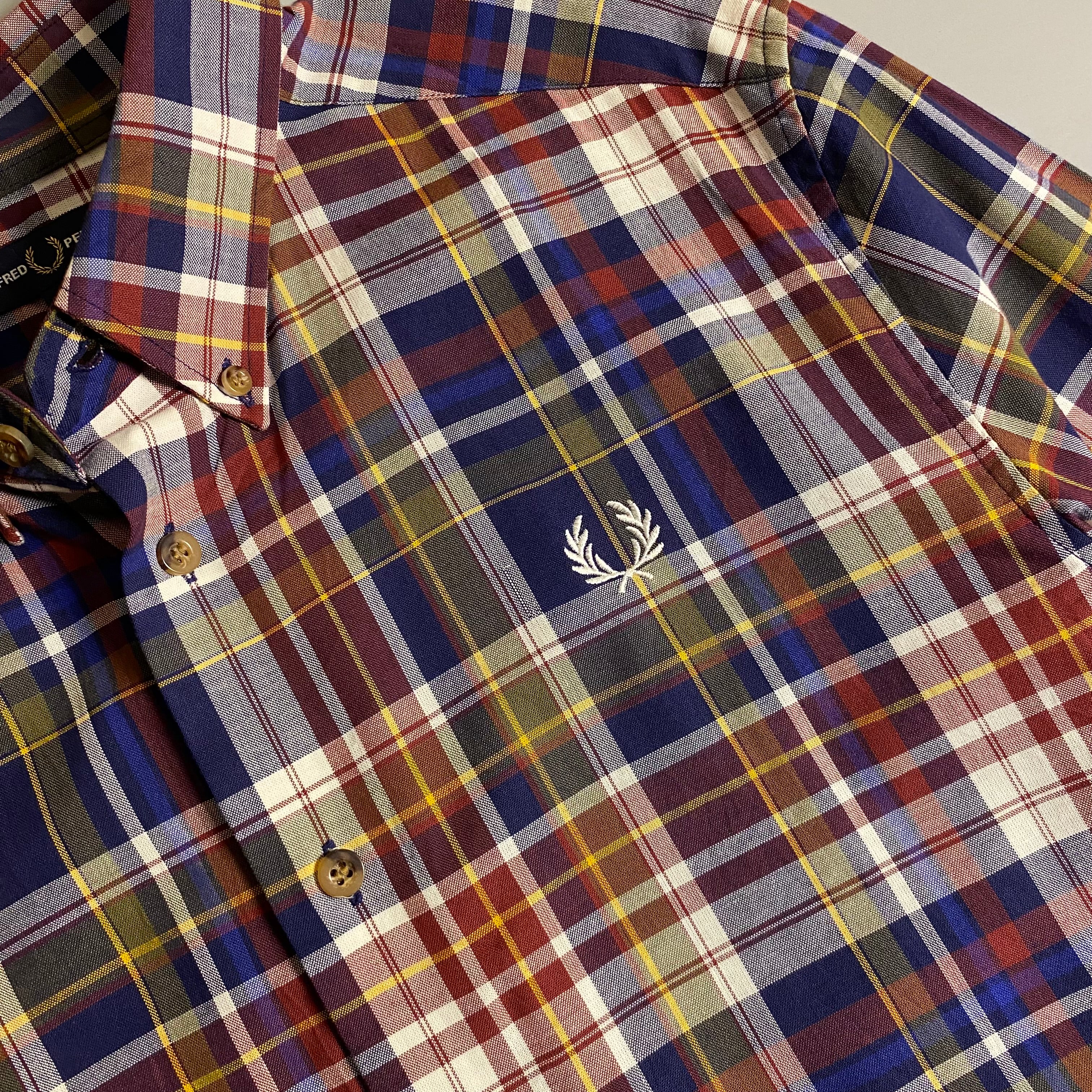 Fred Perry Tartan Check Button Down Long Sleeve