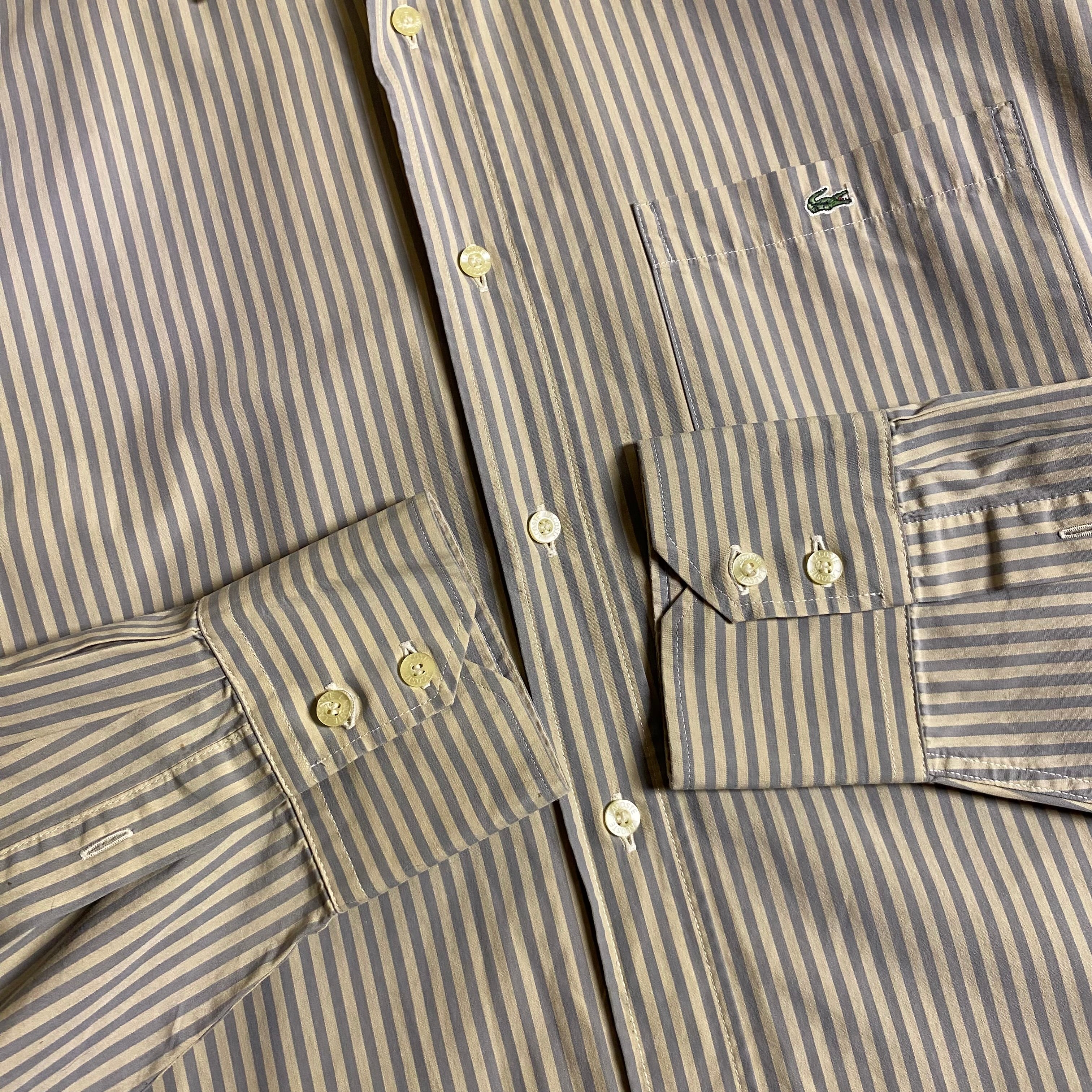 Lacoste Striped Button Down Long Sleeve