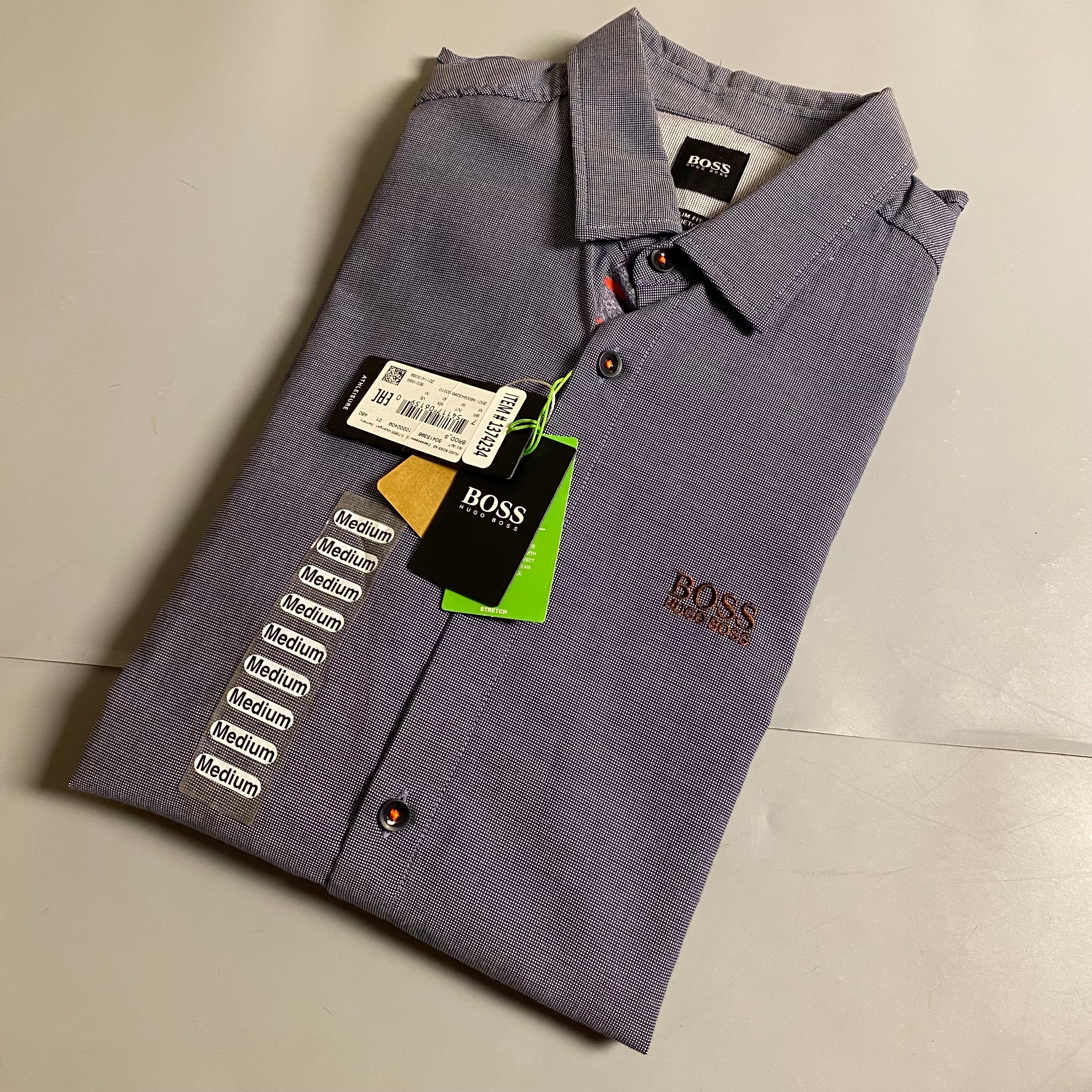 BOSS Hugoboss Menswear Biado Regular Fit Stretch Button Down Long Sleeve