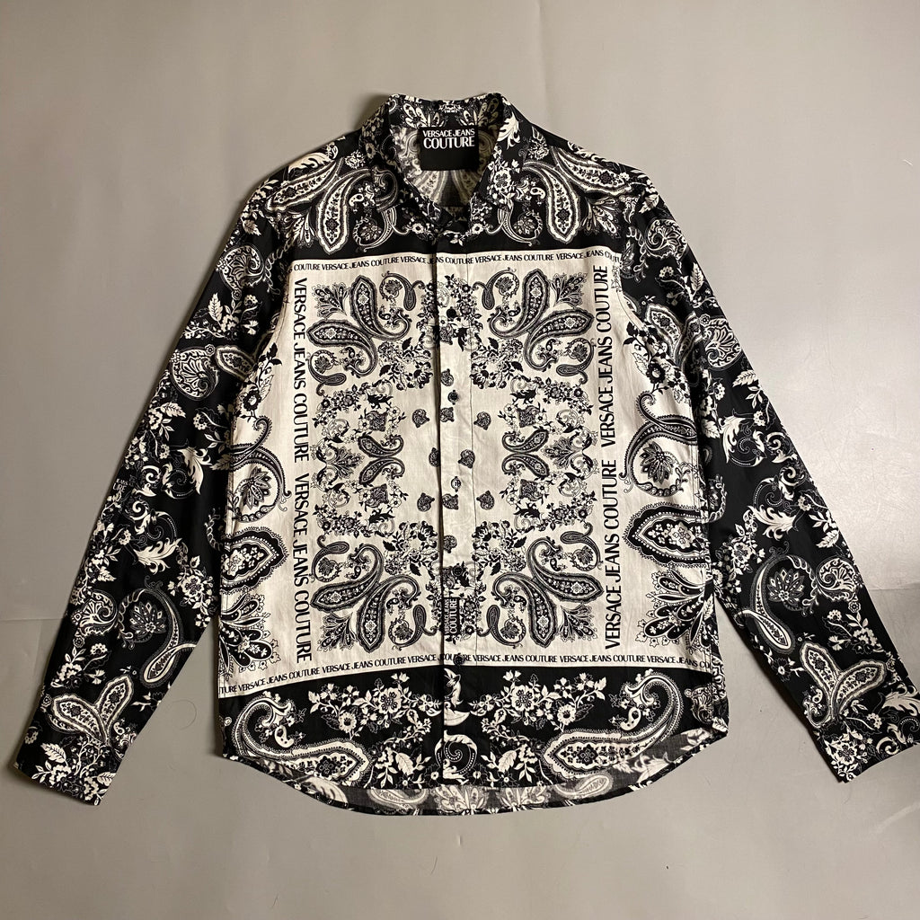 Versace Jeans Couture Black and White Paisley Bandana Cotton