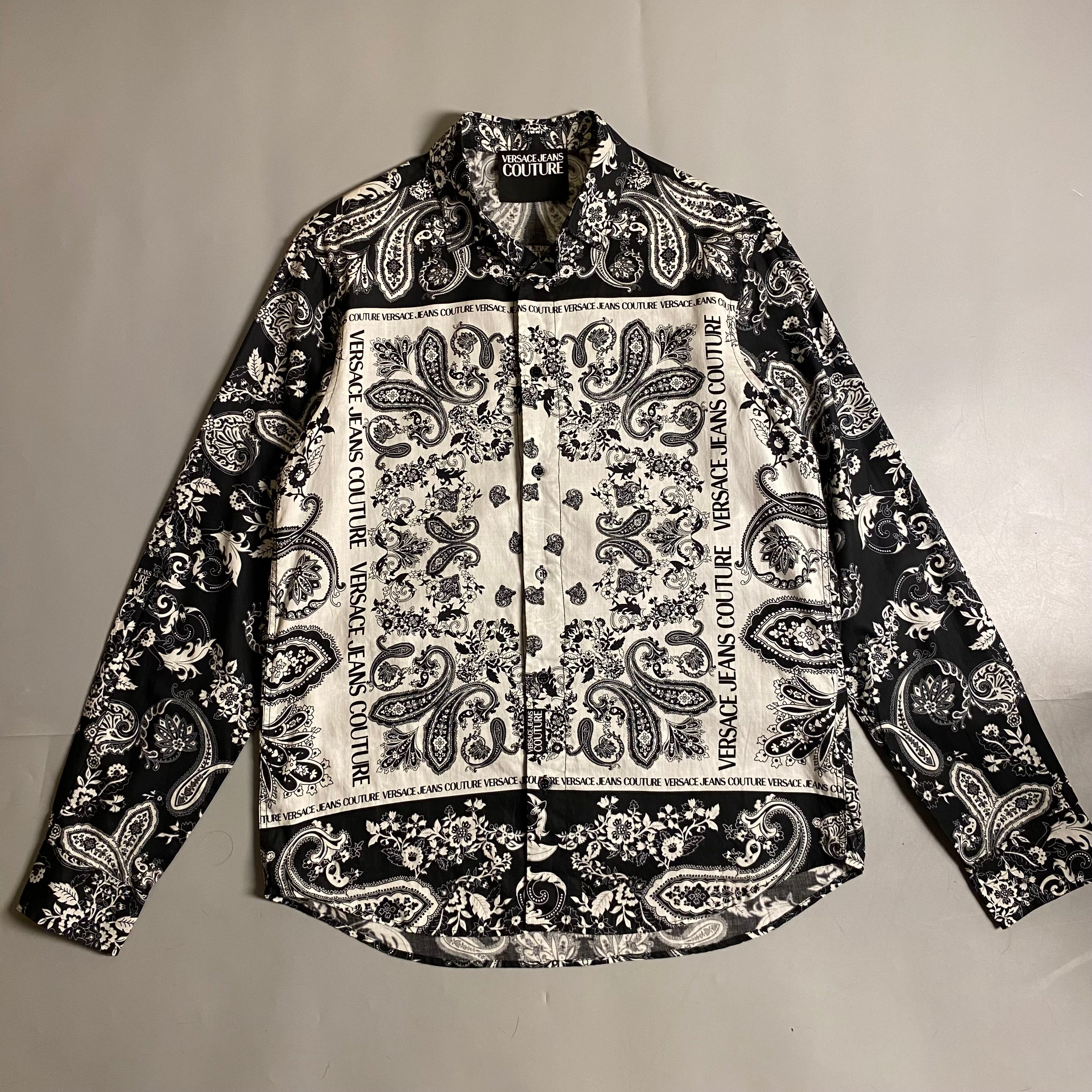 Versace Jeans Couture Black and White Paisley Bandana Cotton