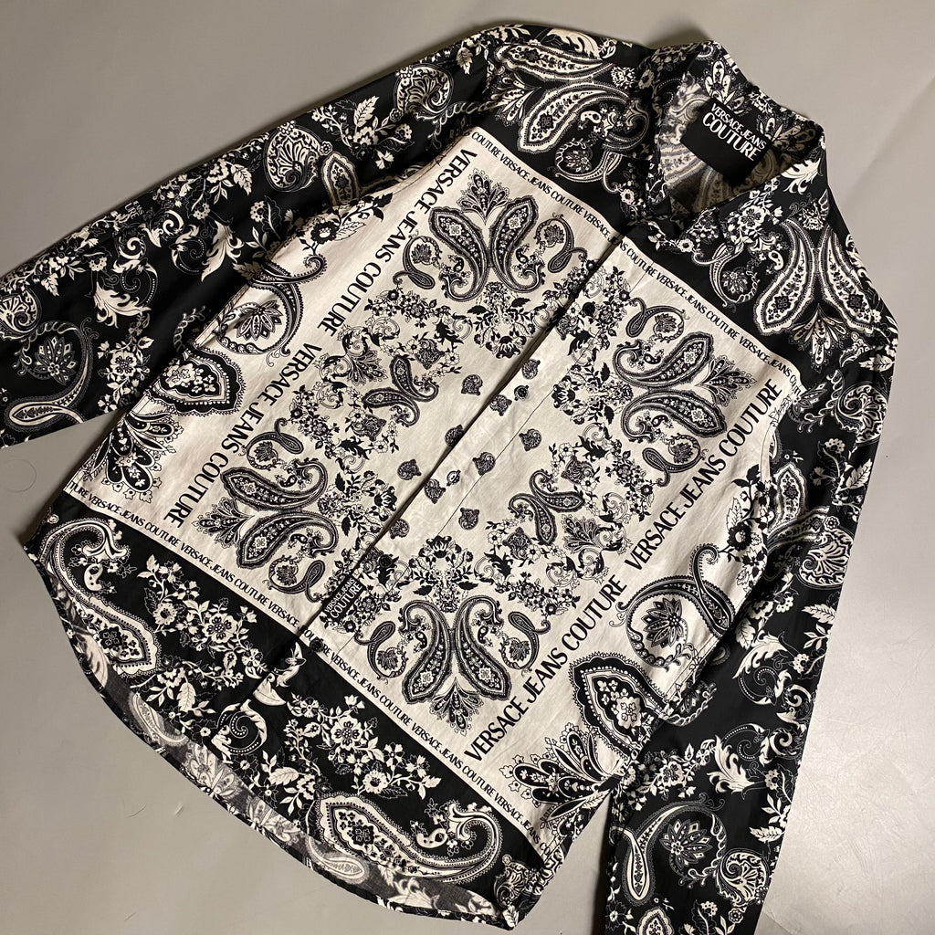Versace Jeans Couture Black and White Paisley Bandana Cotton