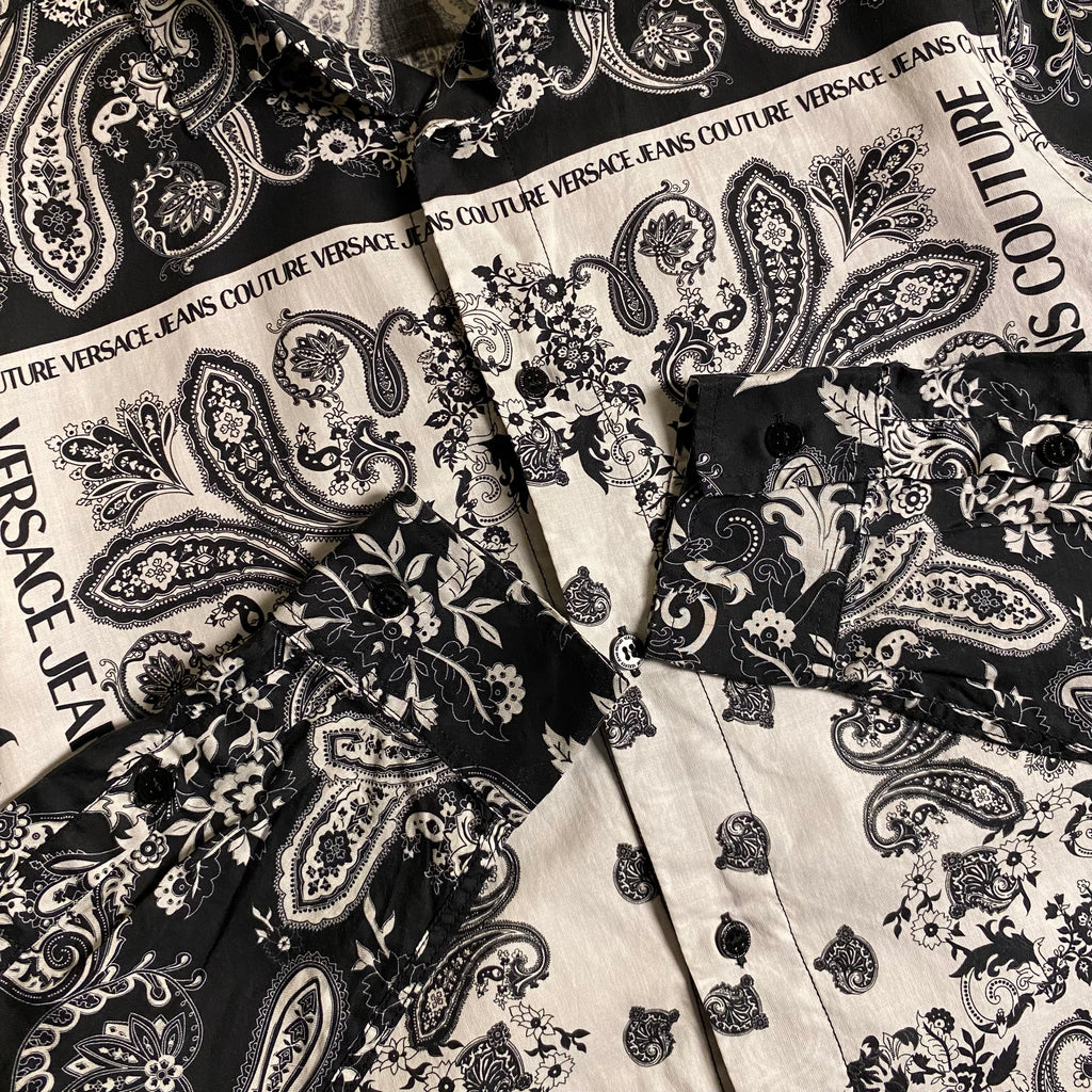 Versace Jeans Couture Black and White Paisley Bandana Cotton
