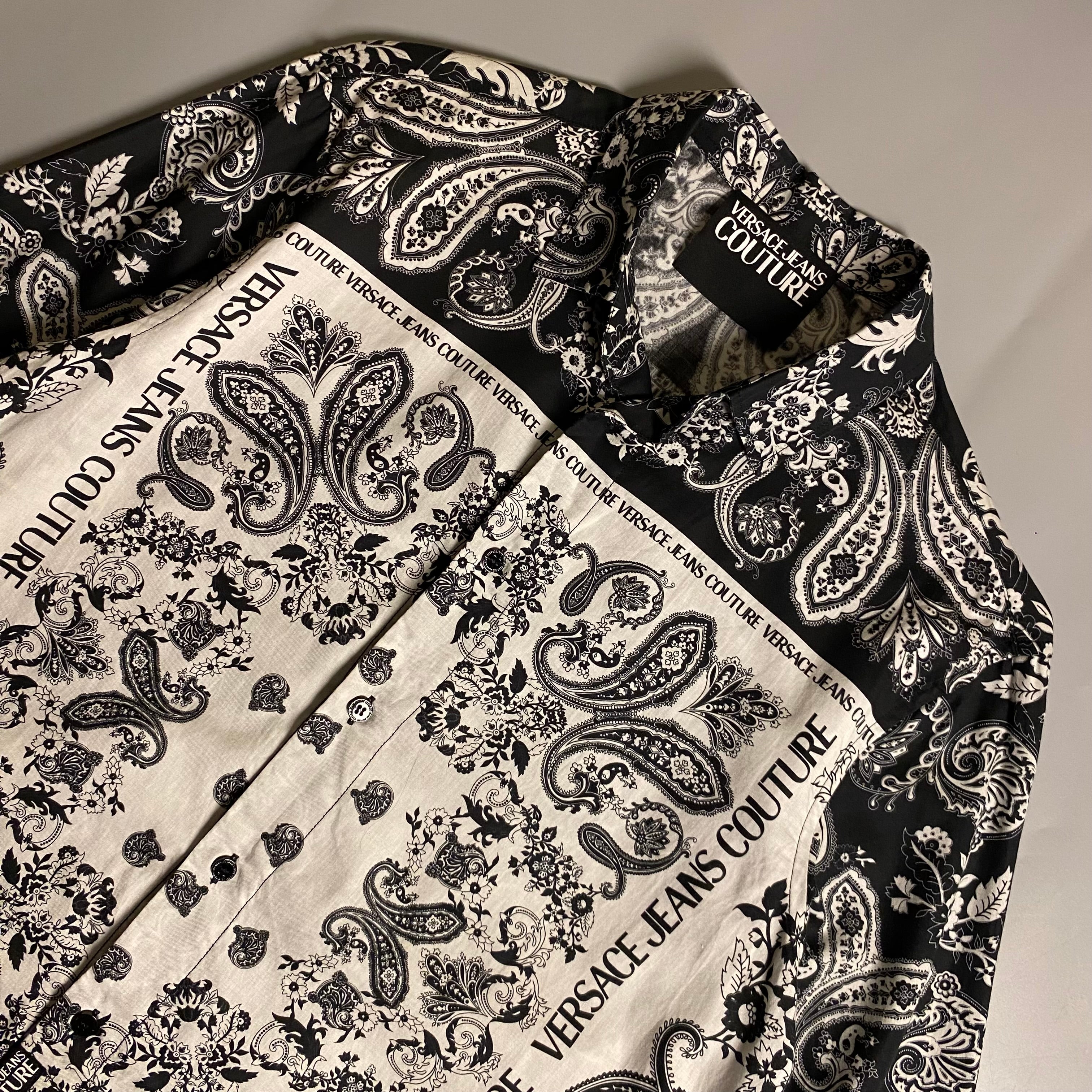 Versace Jeans Couture Black and White Paisley Bandana Cotton