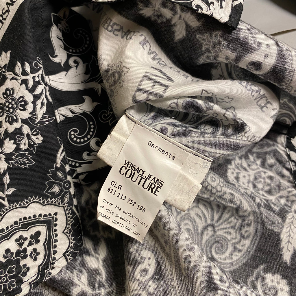 Versace Jeans Couture Black and White Paisley Bandana Cotton