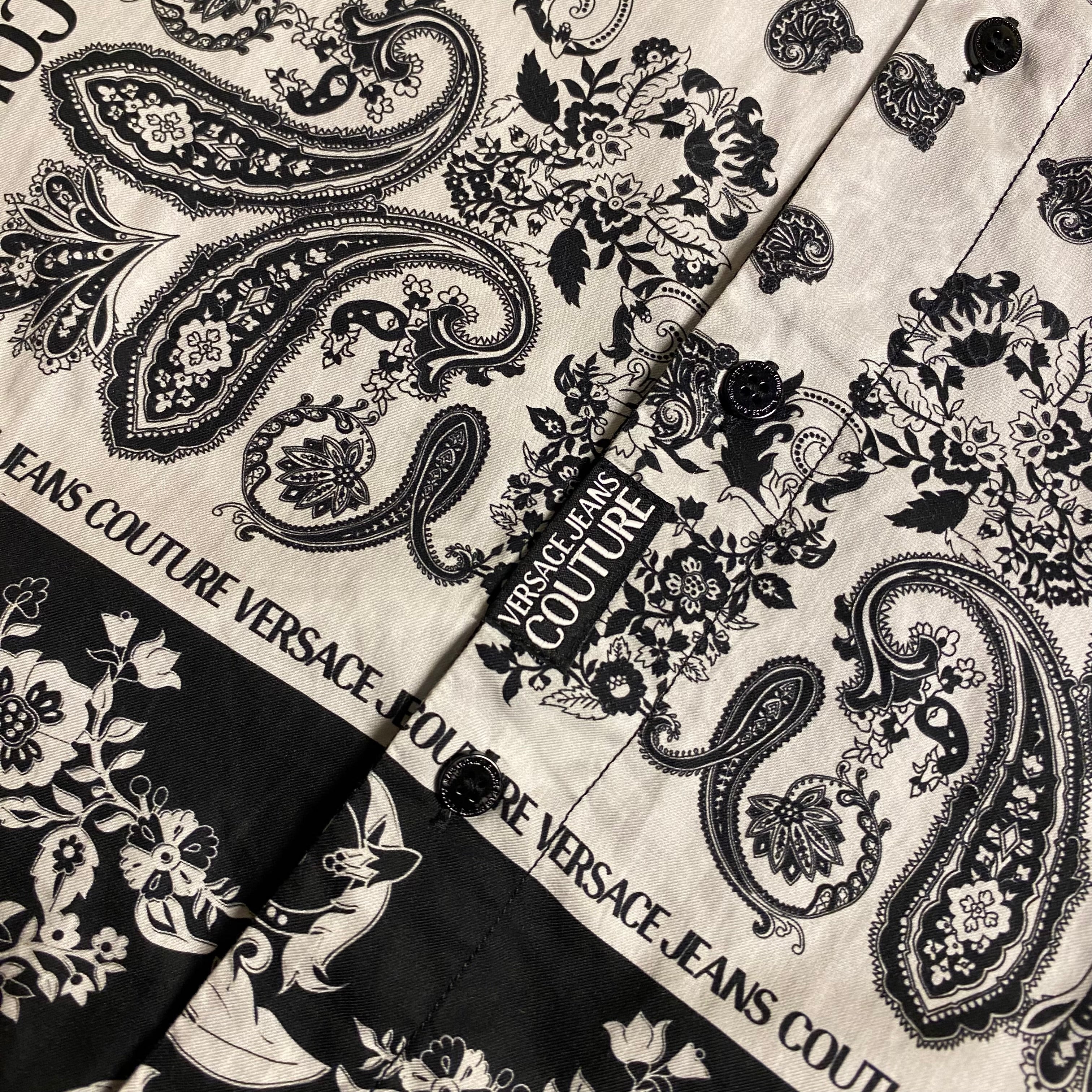 Versace Jeans Couture Black and White Paisley Bandana Cotton