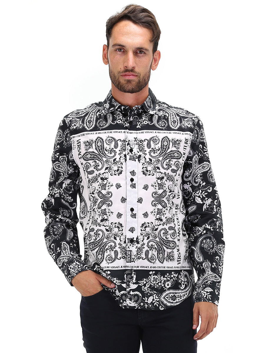 Versace Jeans Couture Black and White Paisley Bandana Cotton