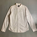 Armani Exchange men's long sleeve button-down shirt featuring an all-over printed logo design
