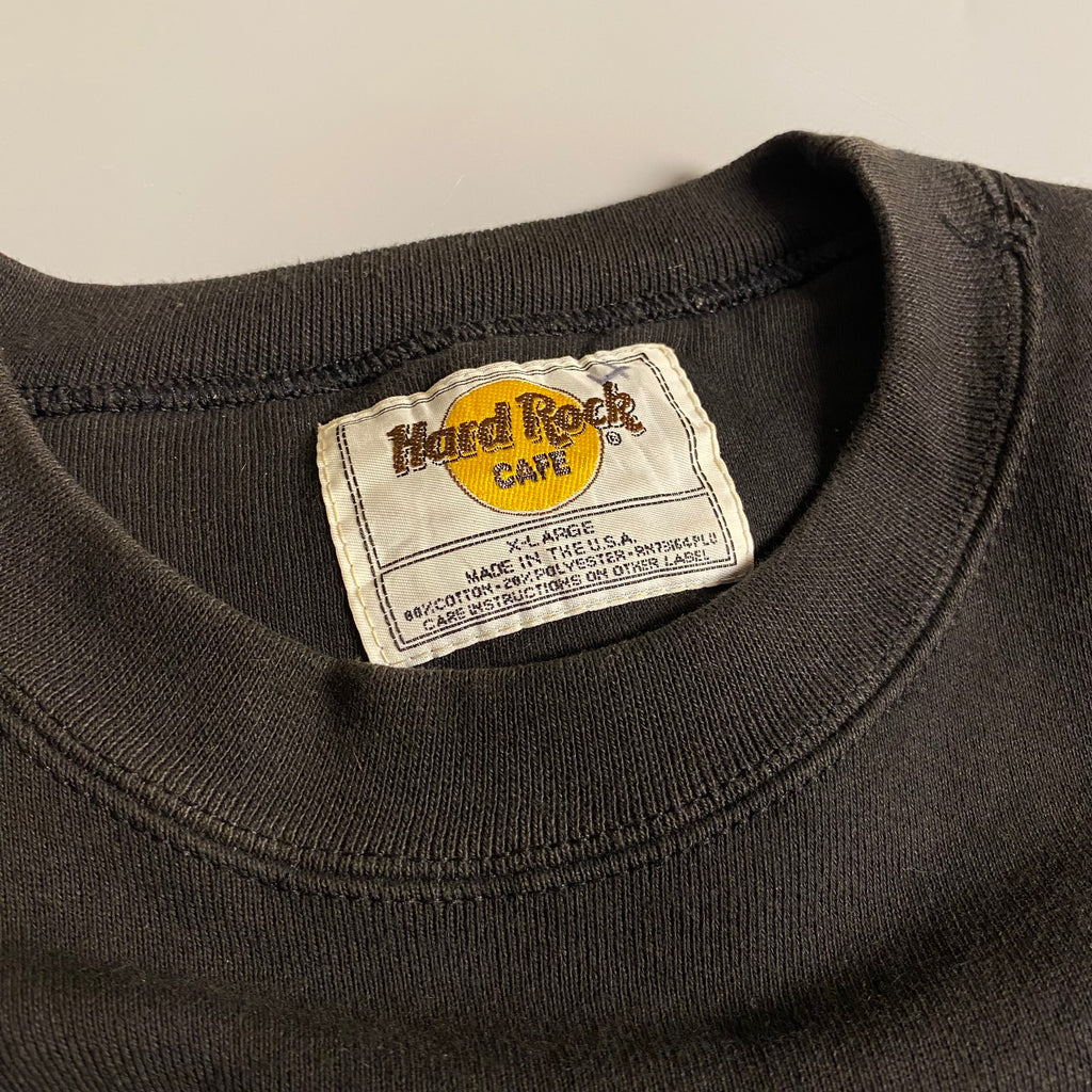 Vintage 1990s black Hard Rock Cafe Miami embroidered sweatshirt