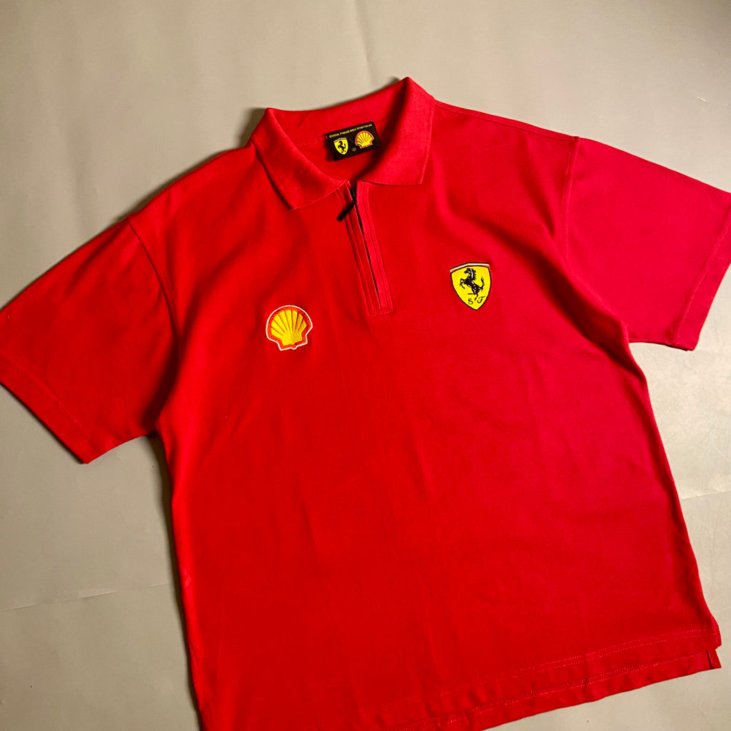 Vintage Ferrari Shell Sportswear Polo Shirt
