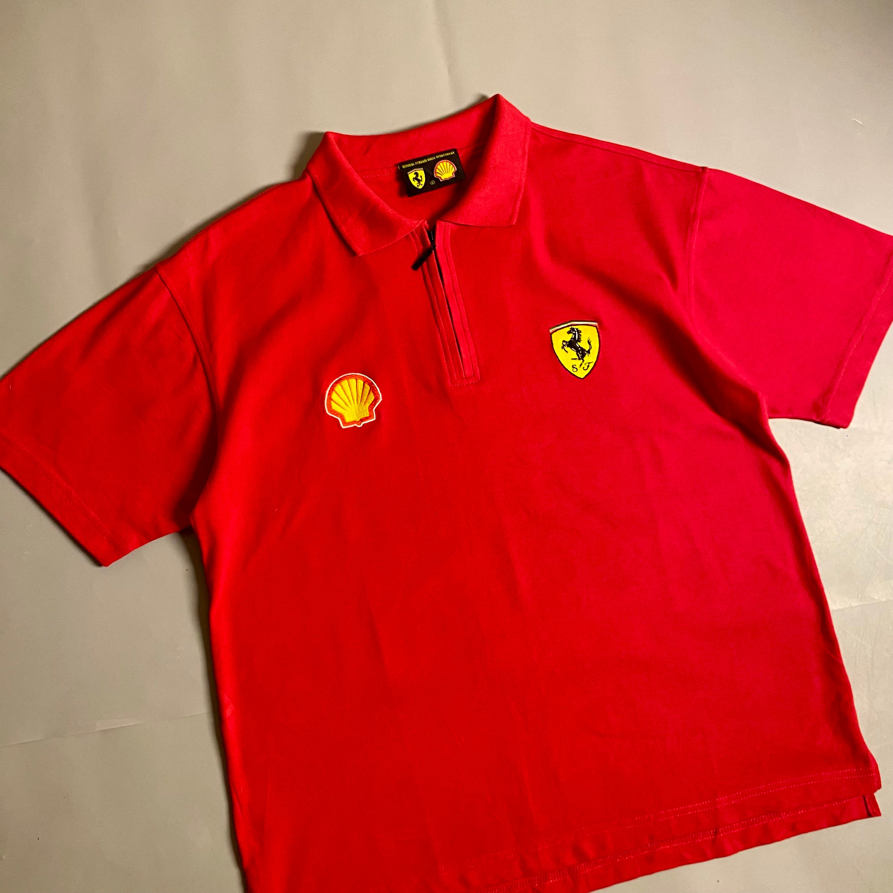 Vintage Ferrari Shell Sportswear Polo Shirt