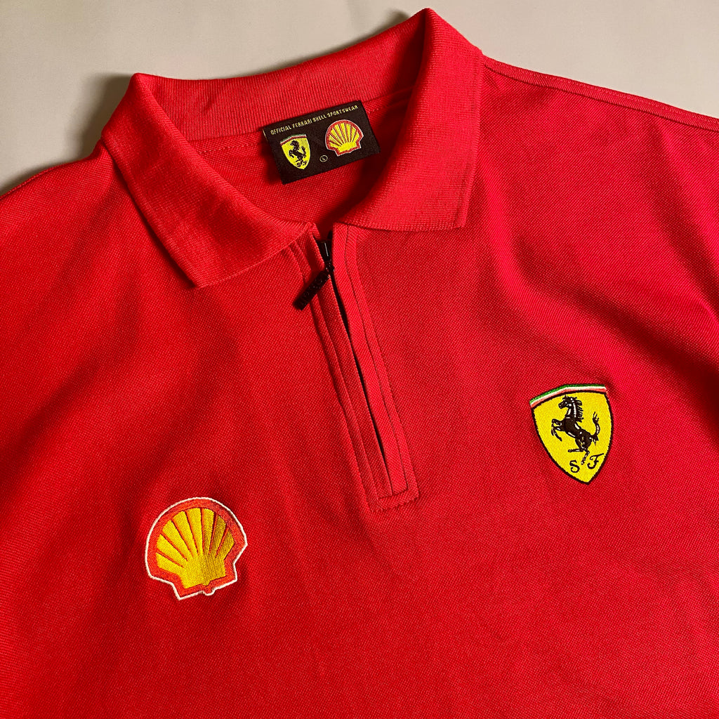 Vintage Ferrari Shell Sportswear Polo Shirt