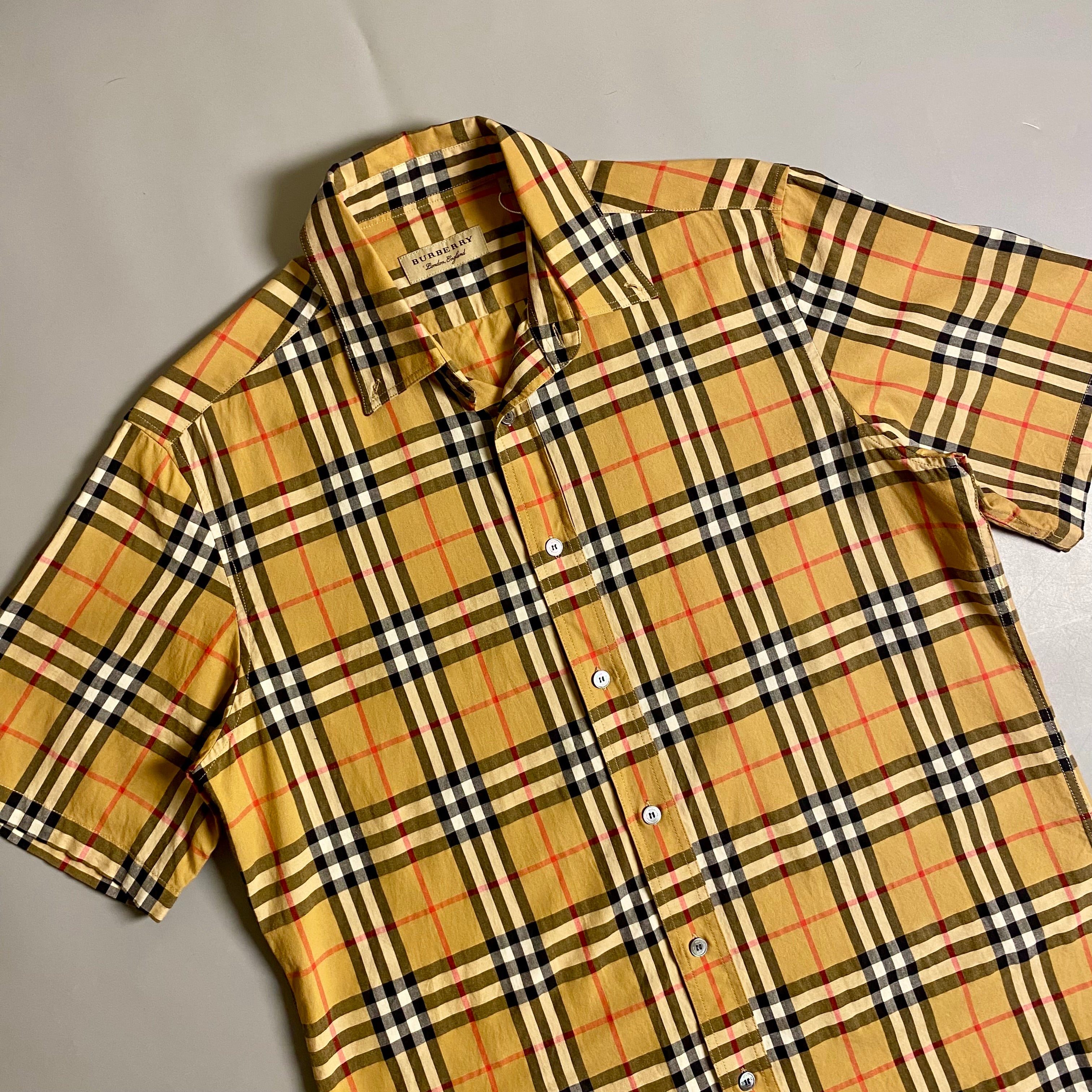 Burberry Vintage Check pattern cotton shirt in archive beige