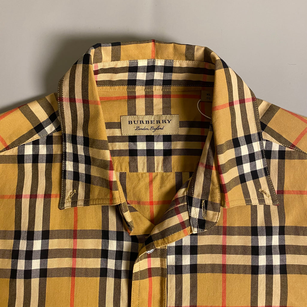 Burberry Vintage Check pattern cotton shirt in archive beige
