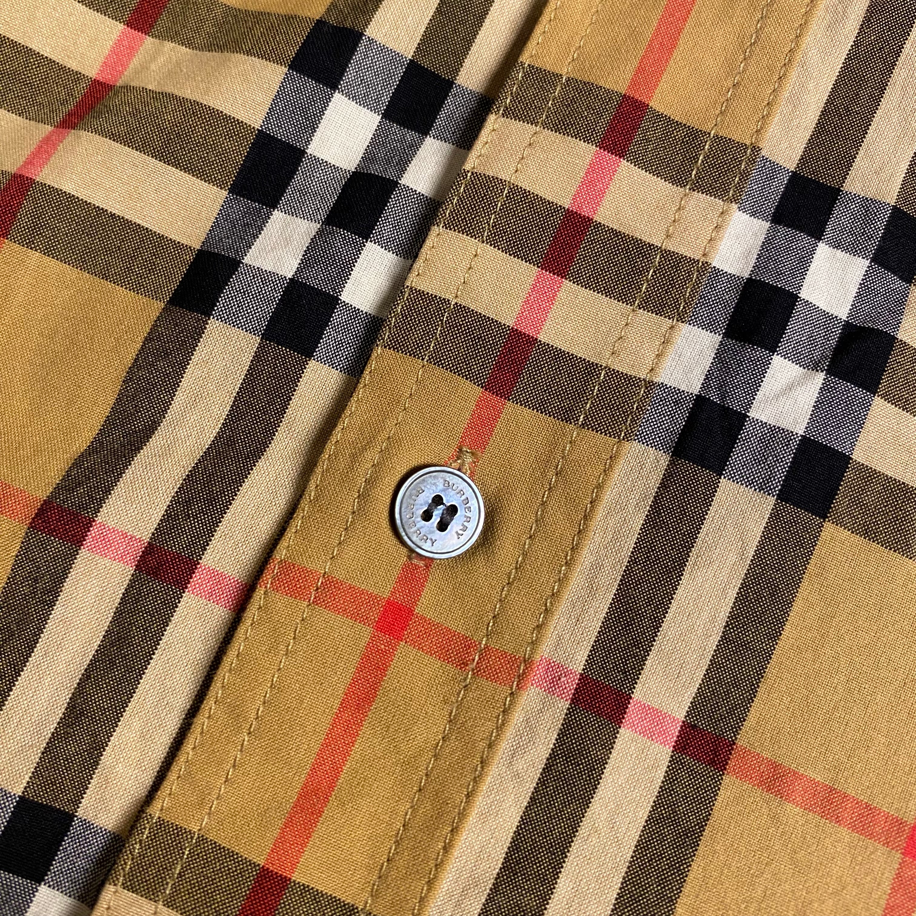 Burberry Vintage Check pattern cotton shirt in archive beige