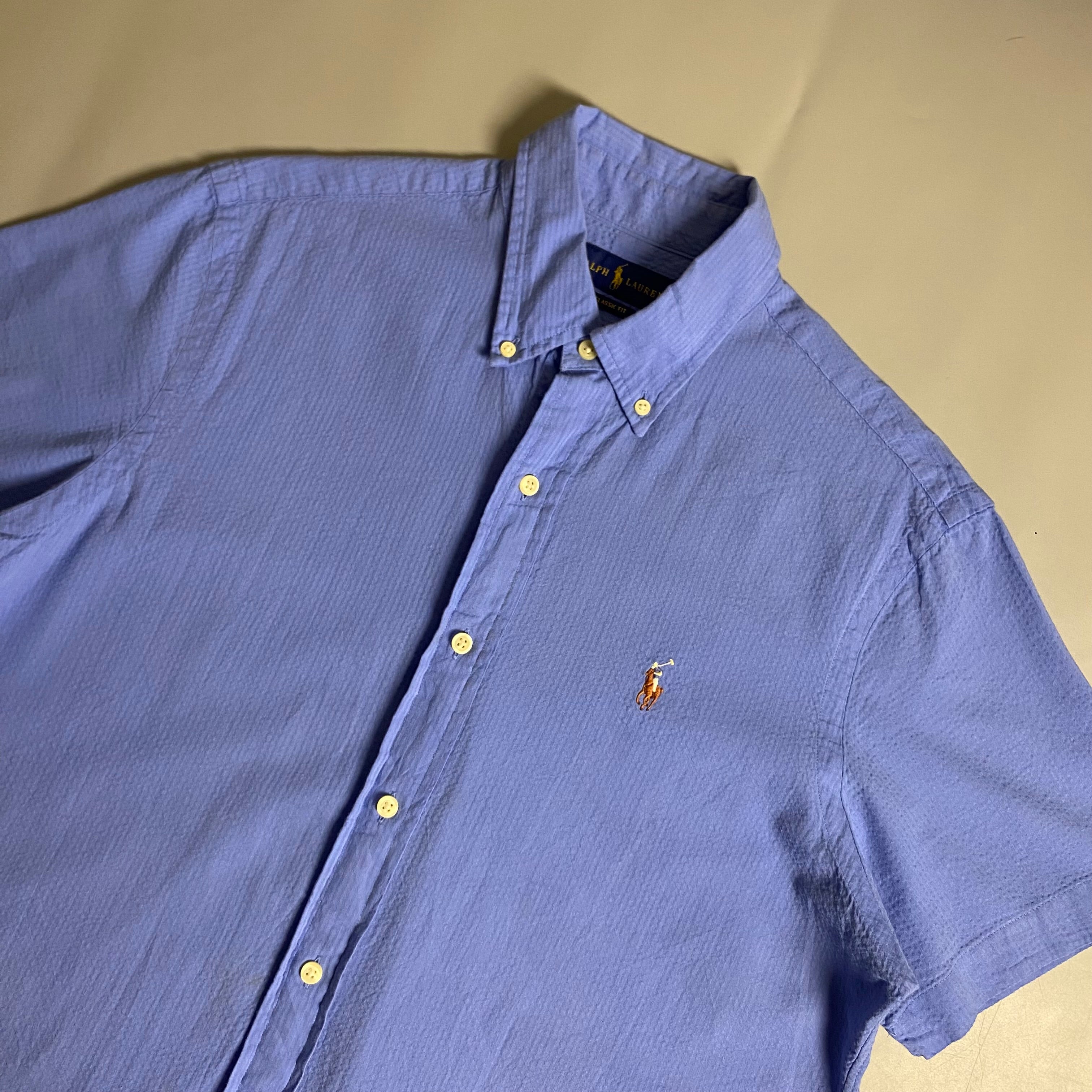 Polo Ralph Lauren short-sleeve shirt crafted from lightweight, breathable seersucker fabric