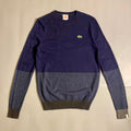 Lacoste Live crewneck sweater in a navy blue and anthracite color-blocked design