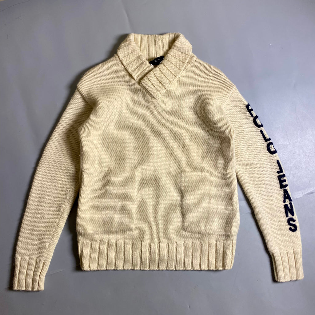 Polo Jeans Co. Ralph Lauren cream-colored 100% wool chunky knit sweater