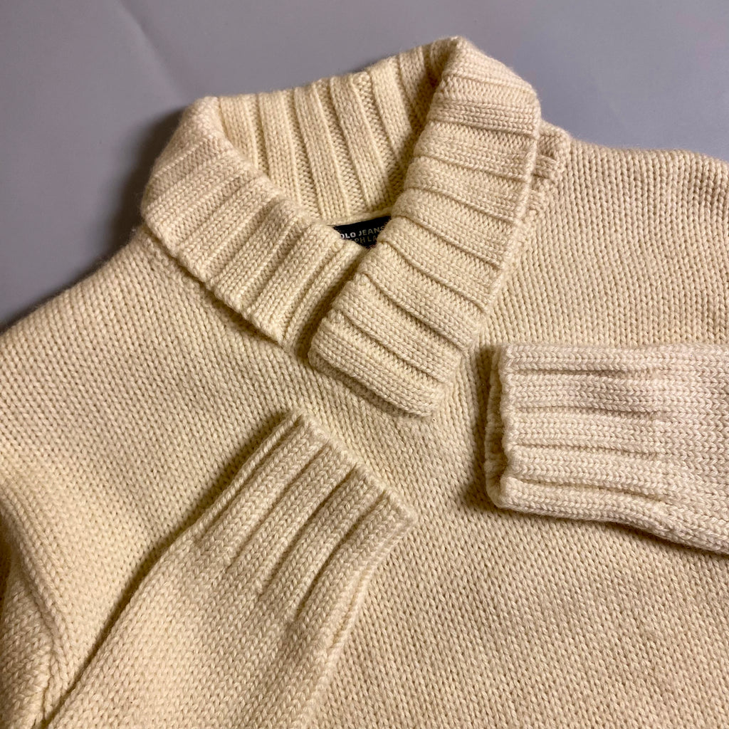 Polo Jeans Co. Ralph Lauren cream-colored 100% wool chunky knit sweater