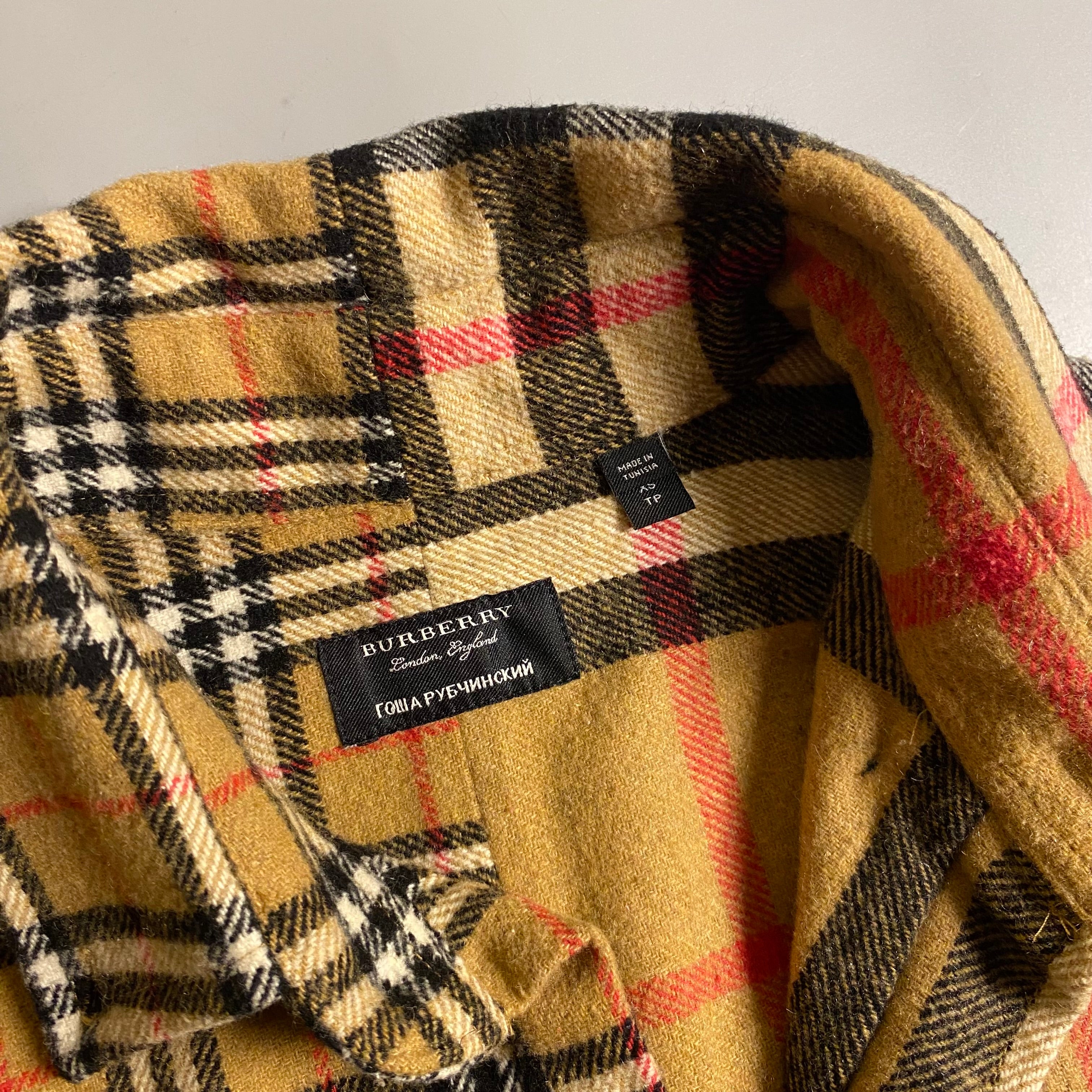 Burberry x Gosha Rubchinskiy Split Exploded Check Wool Flannel Shirt