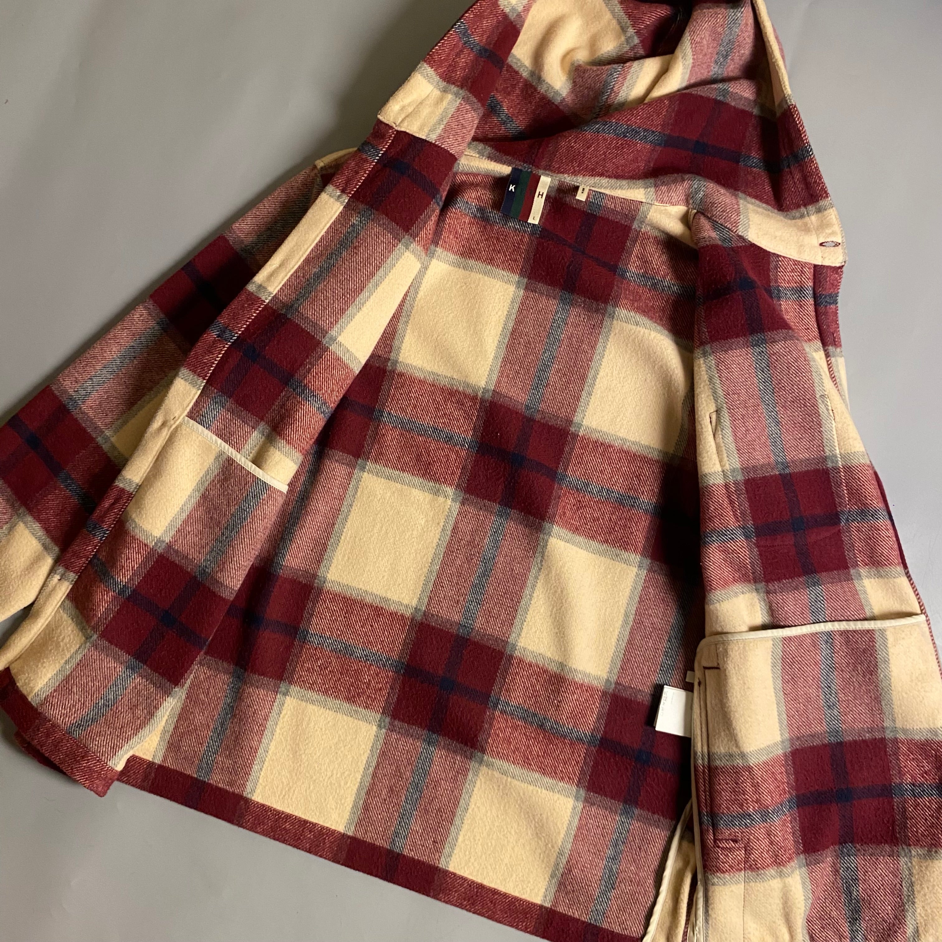 Kith Plaid Hooded Ginza Shirt in the Burgundy Plaid colorway