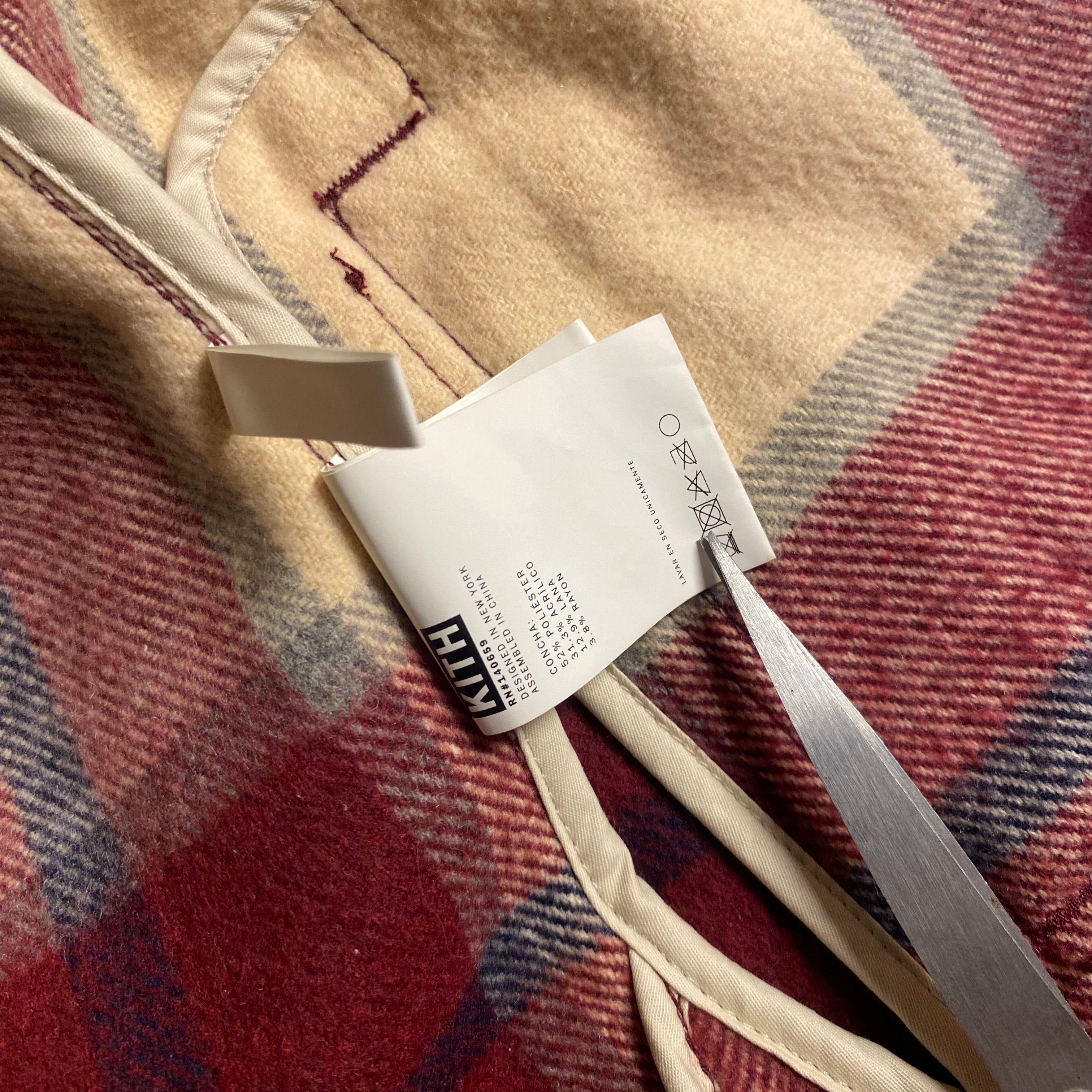 Kith Plaid Hooded Ginza Shirt in the Burgundy Plaid colorway
