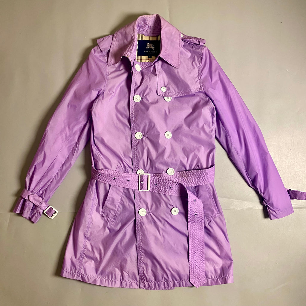 Burberry London lavender-purple nylon trench coat