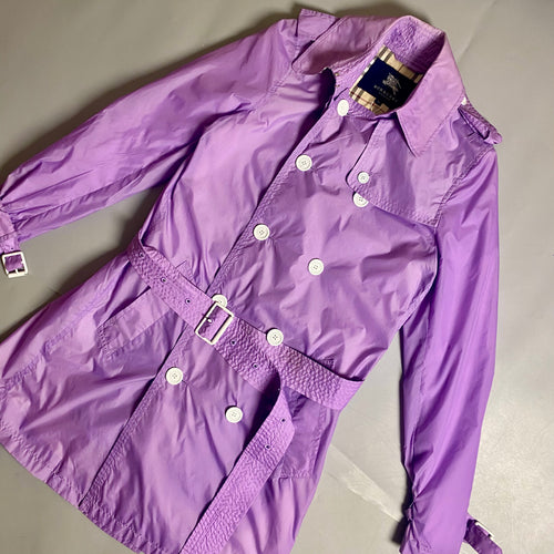 Burberry London lavender-purple nylon trench coat