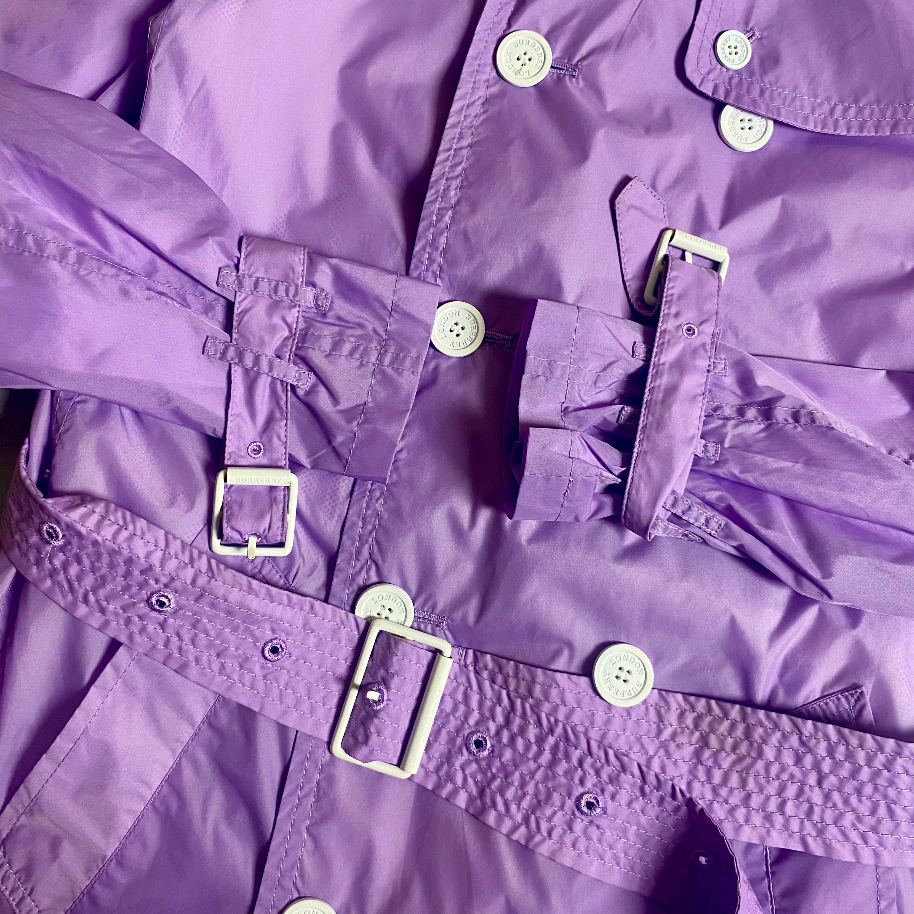 Burberry London lavender-purple nylon trench coat