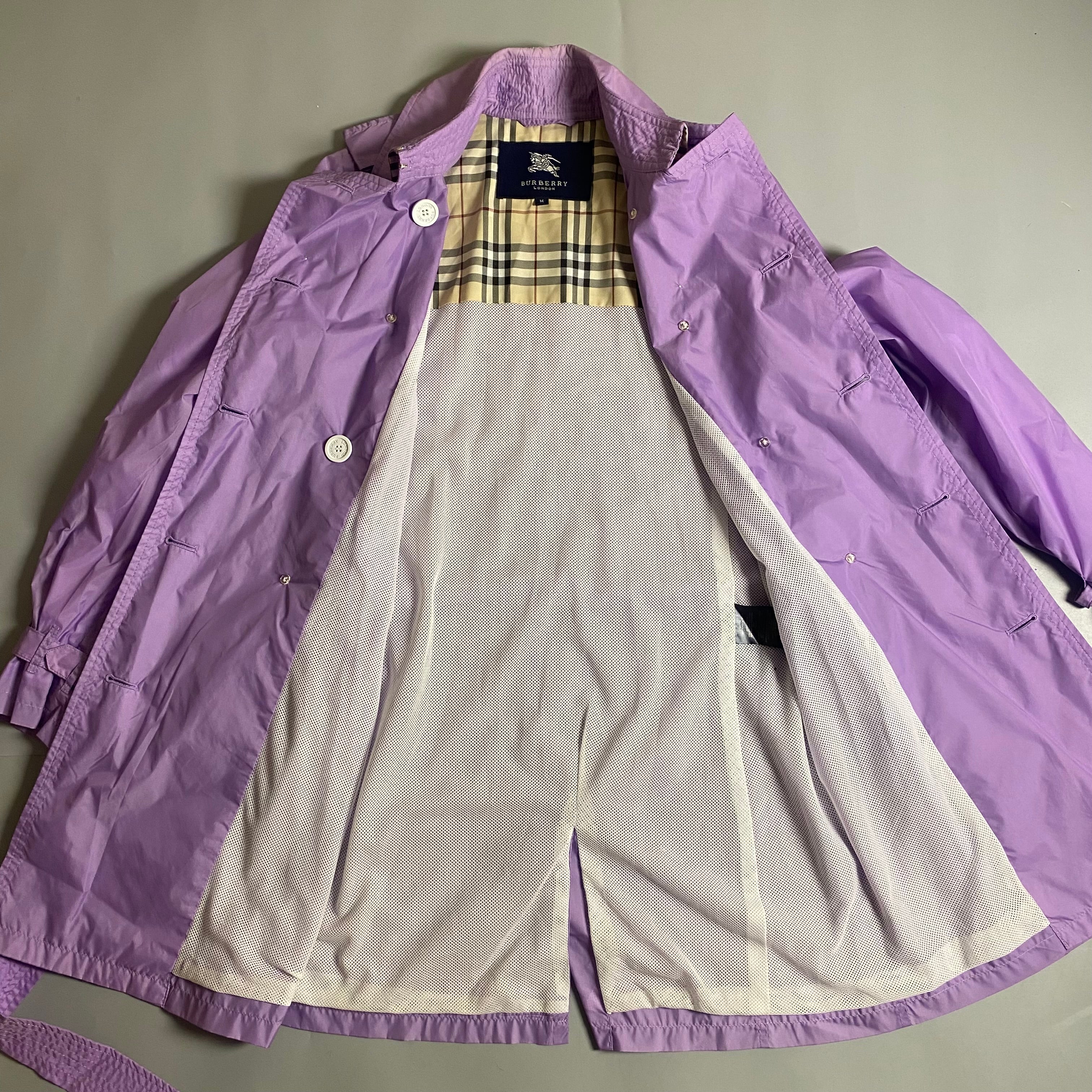 Burberry London lavender-purple nylon trench coat