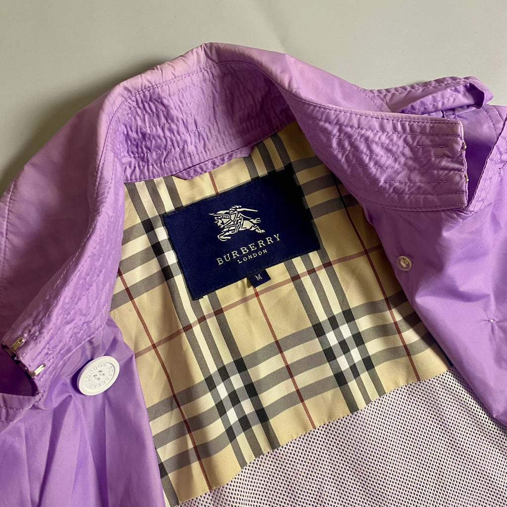 Burberry London lavender-purple nylon trench coat