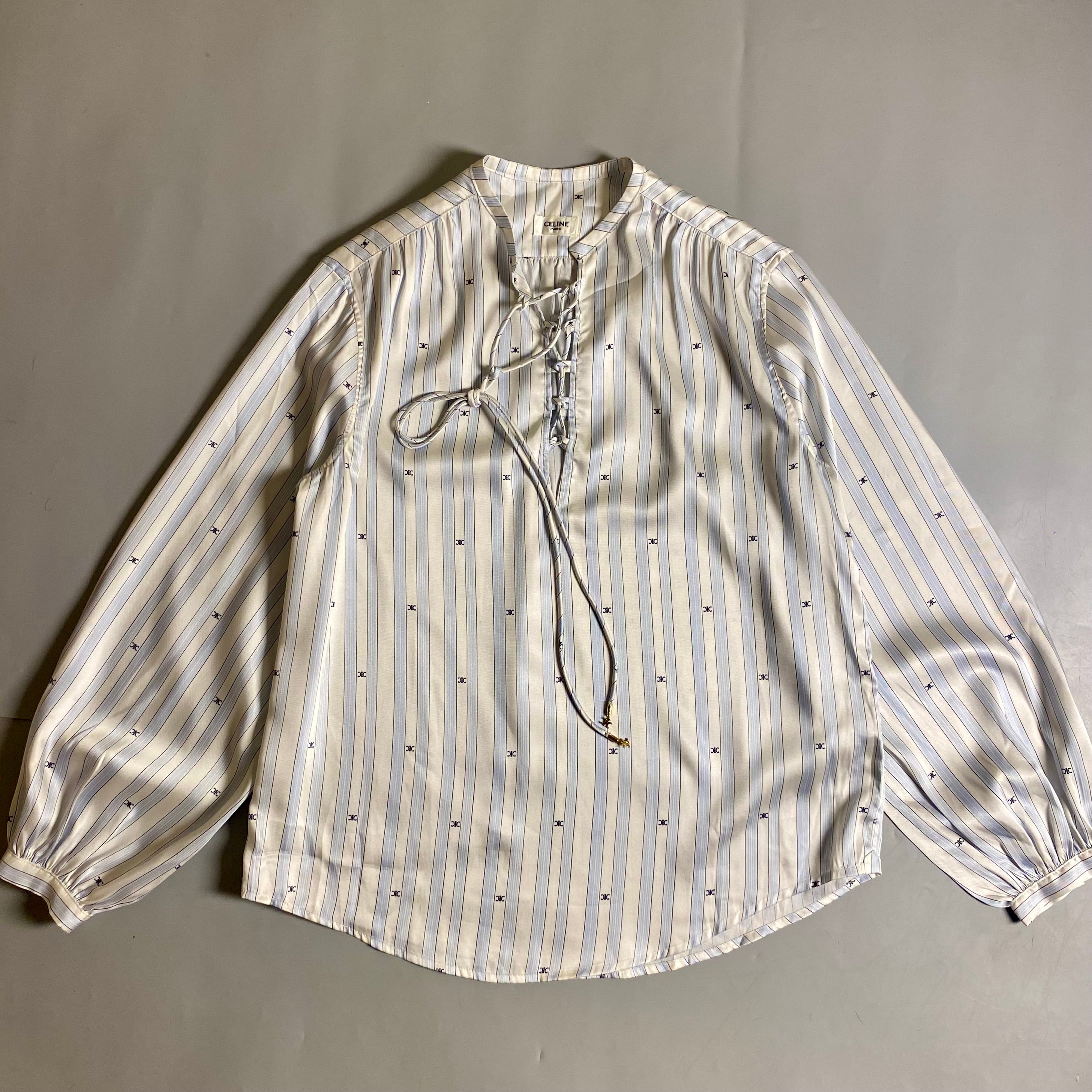 Celine Romy Blouse in Striped Silk