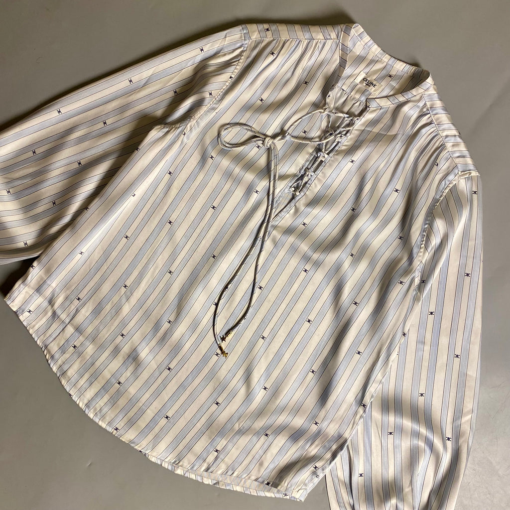 Celine Romy Blouse in Striped Silk