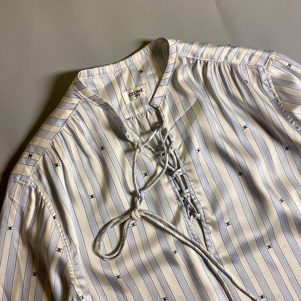 Celine Romy Blouse in Striped Silk