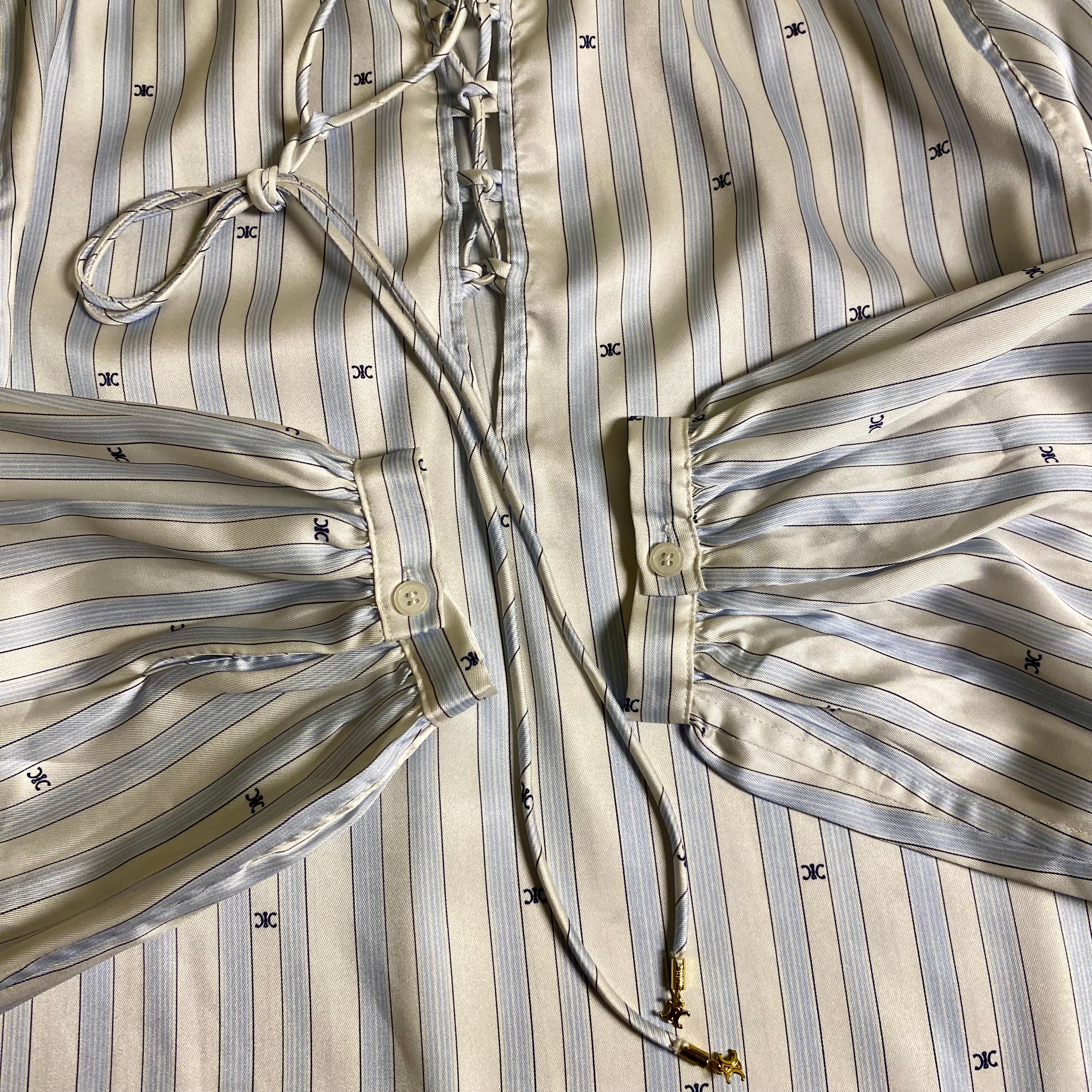 Celine Romy Blouse in Striped Silk