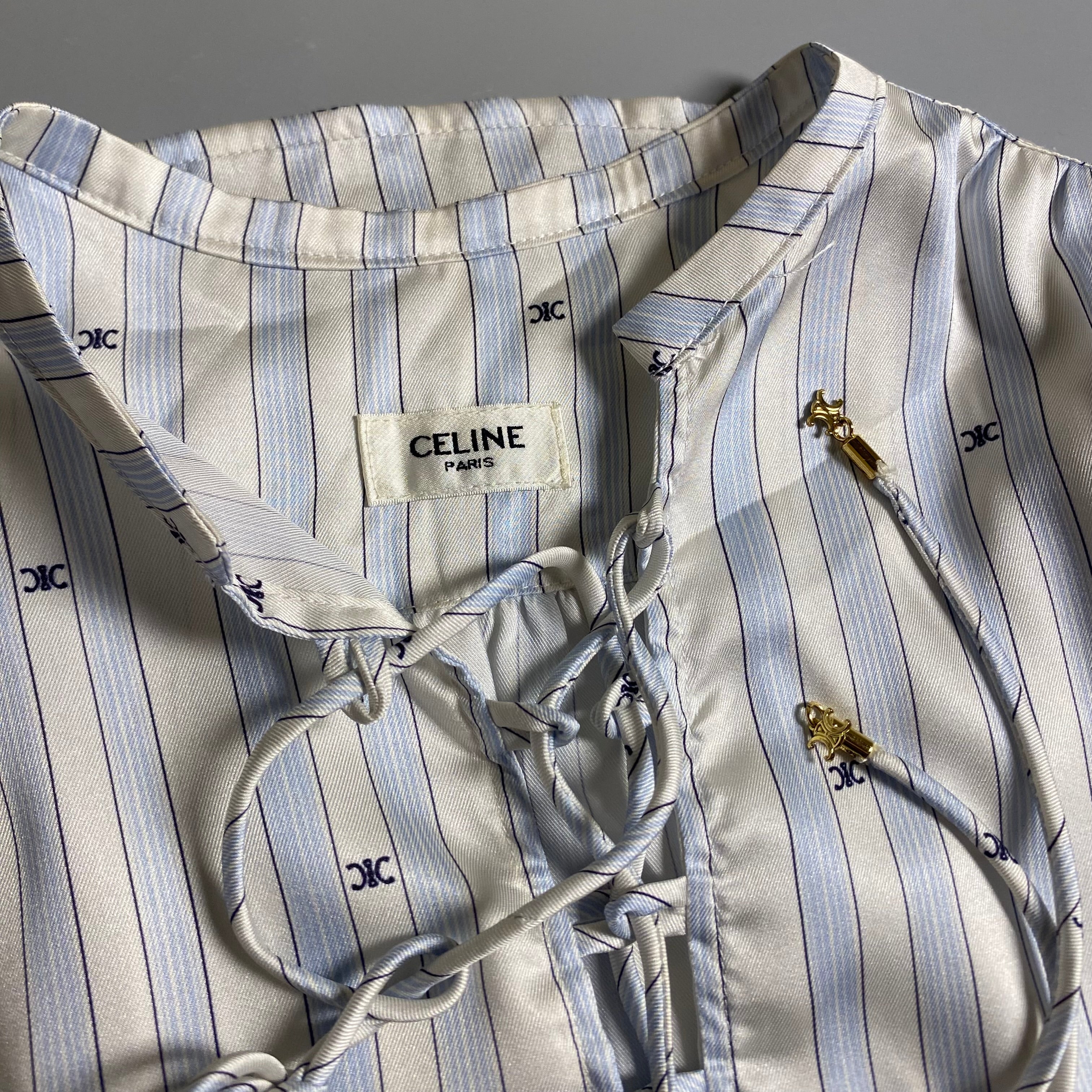 Celine Romy Blouse in Striped Silk