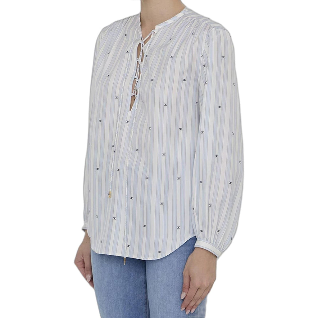 Celine Romy Blouse in Striped Silk